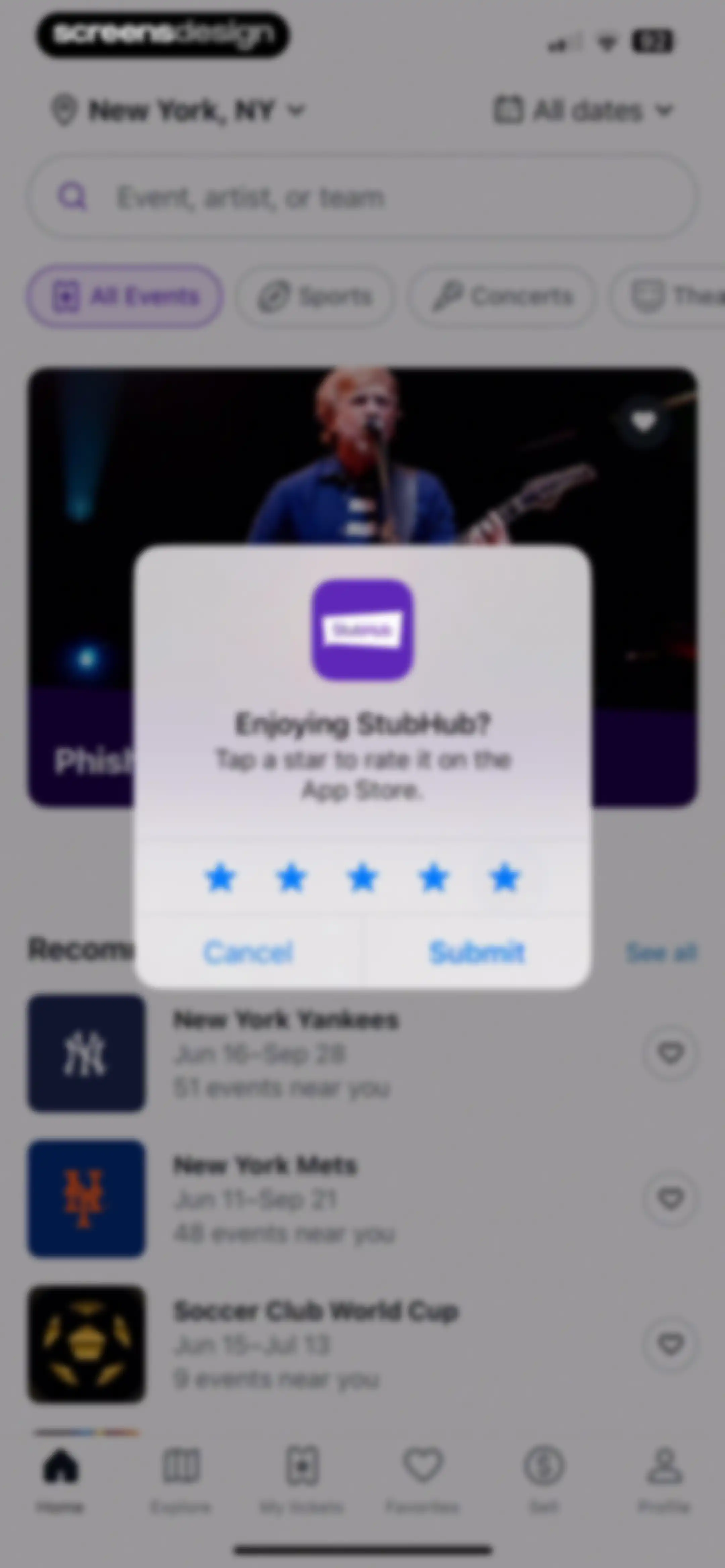 StubHub: Event Tickets screen 28