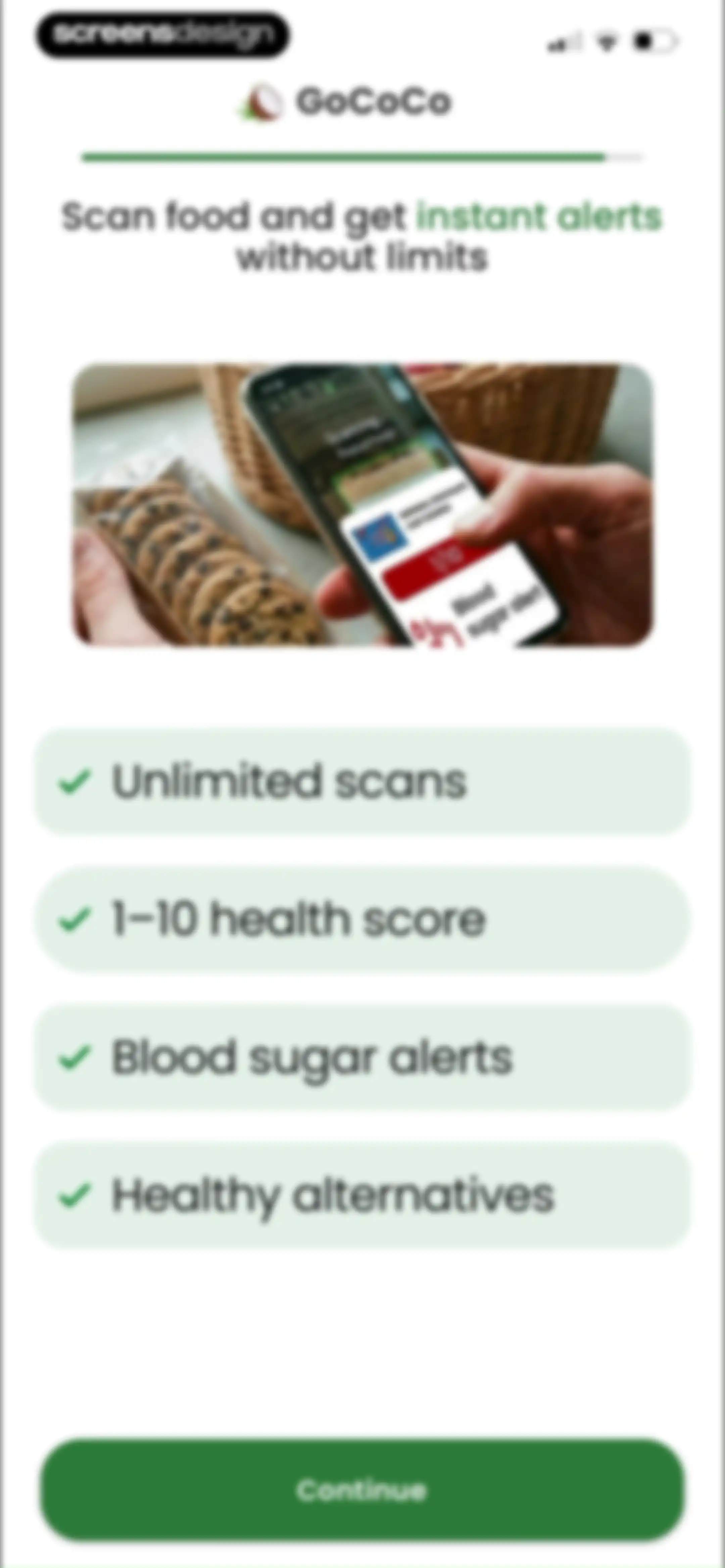 Diabetes food tracker - Gococo screen 50
