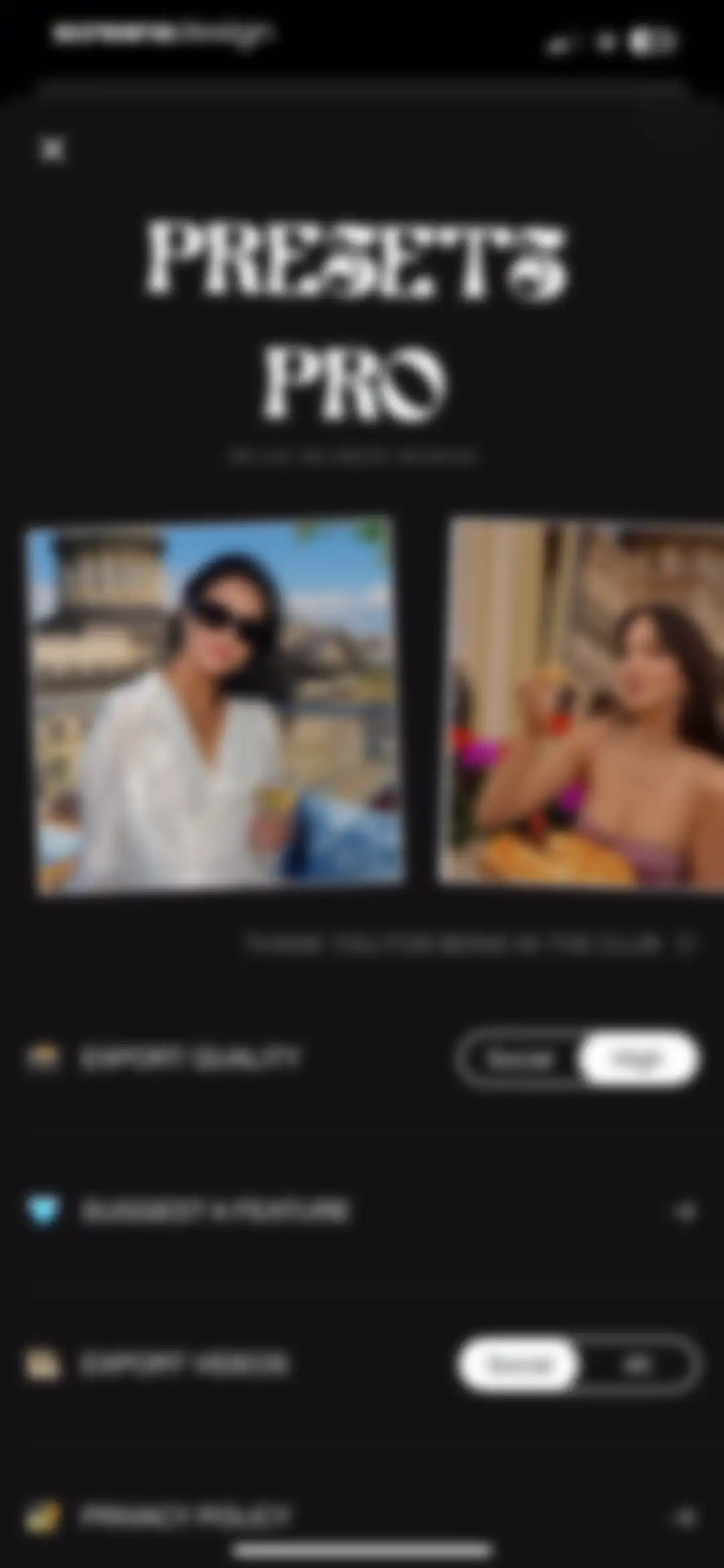 PRESETS: Filters for Pictures screen 80