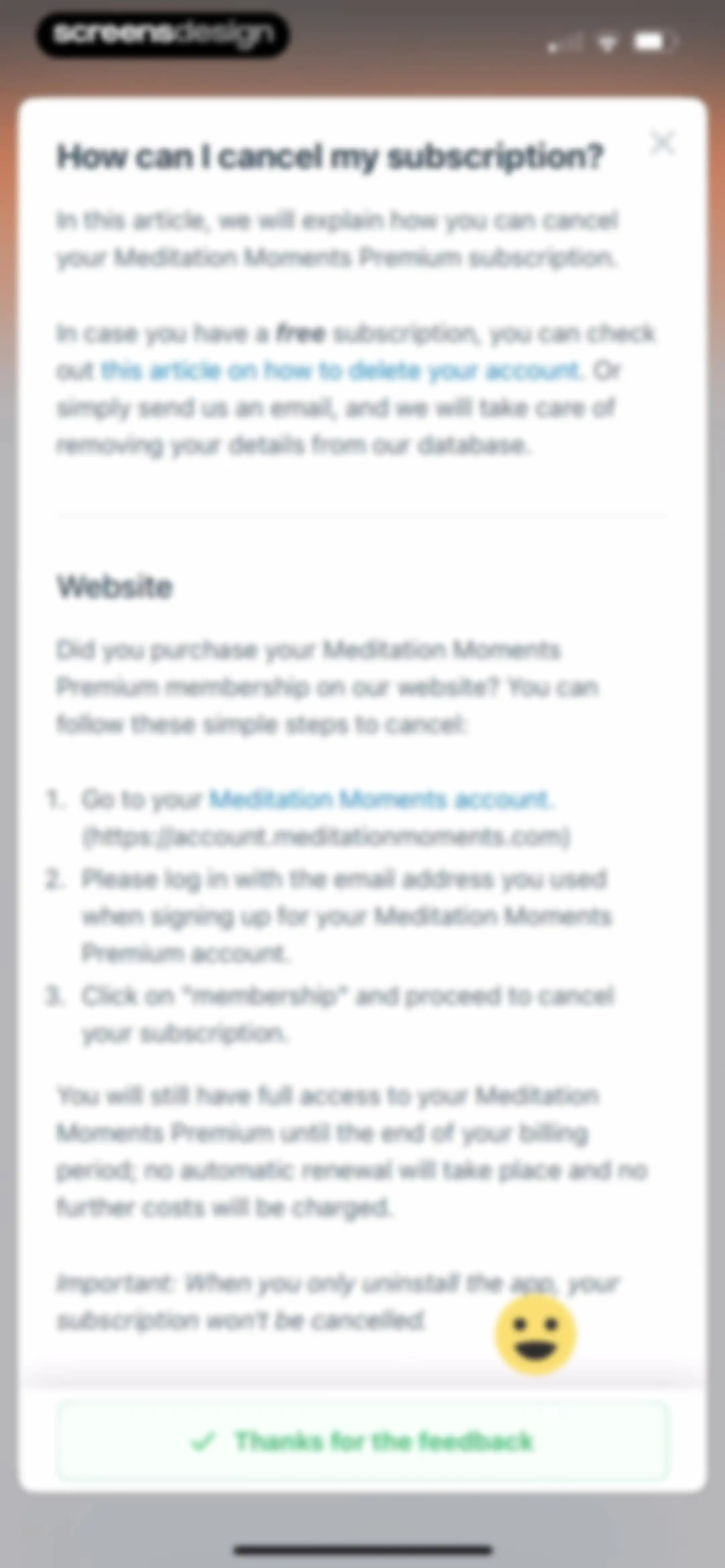 Meditation Moments - Guided screen 130