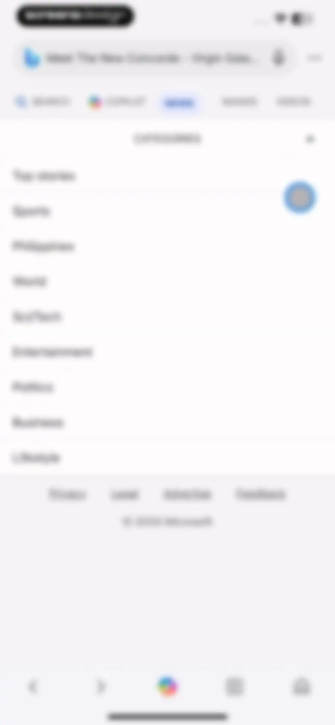 Microsoft Bing Search screen 53