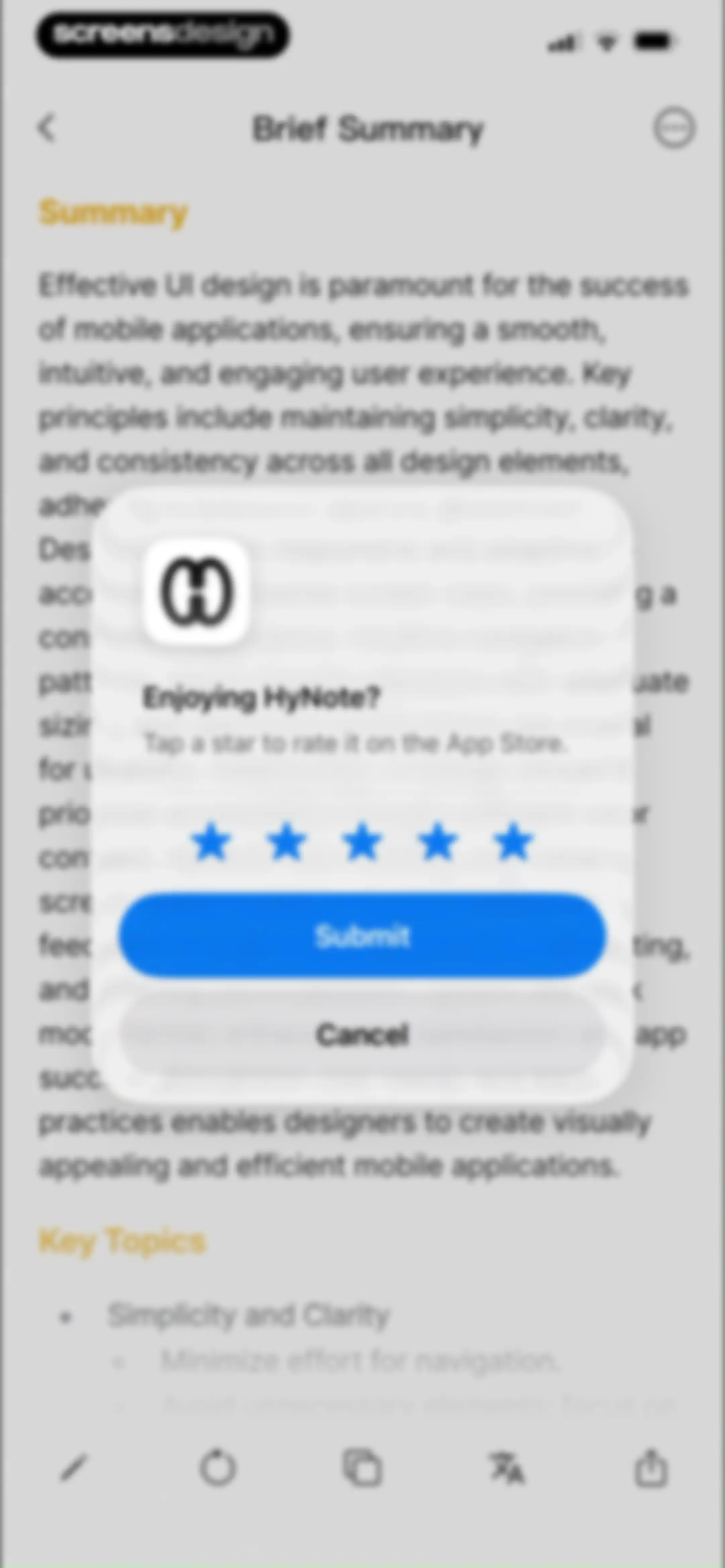 HyNote: AI Note Taker, Summary screen 23