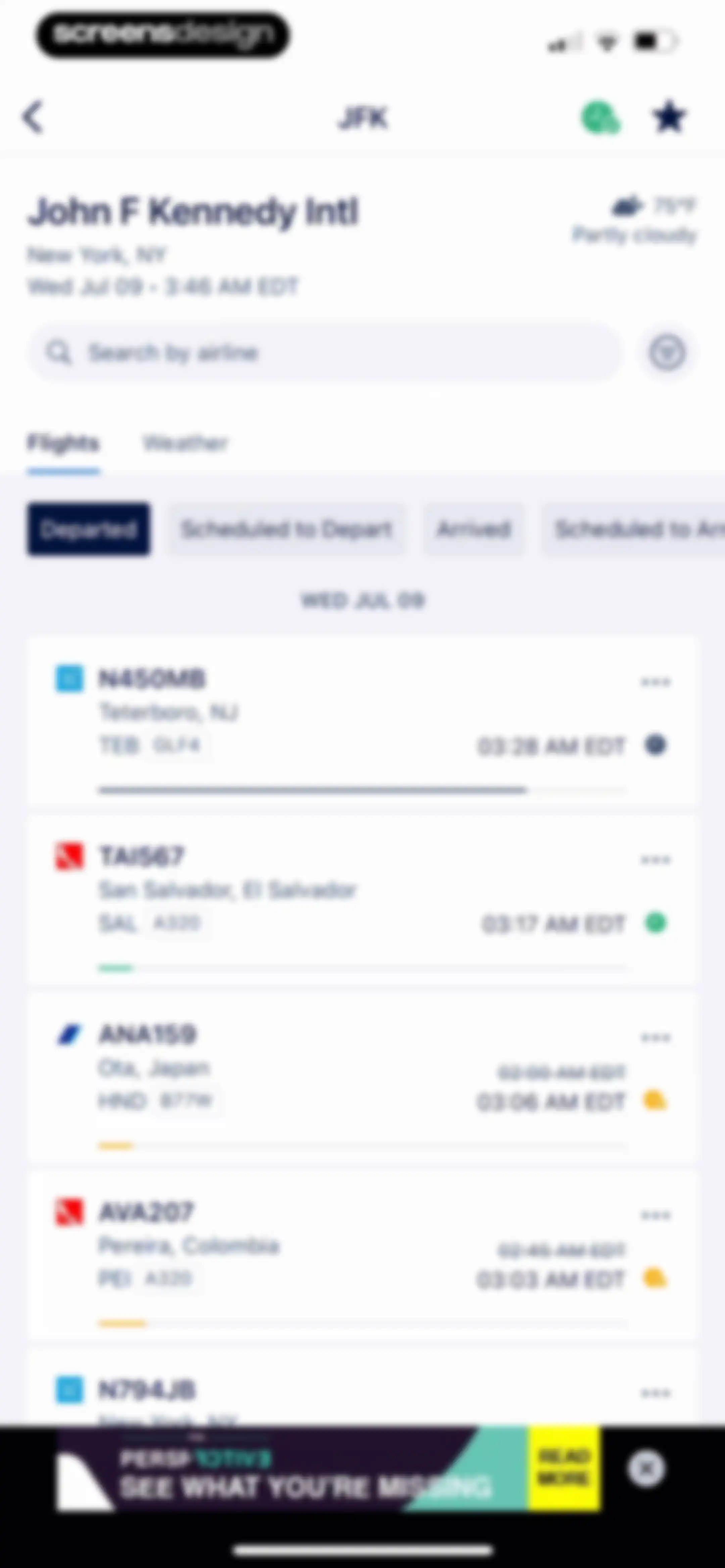 FlightAware Flight Tracker screen 60
