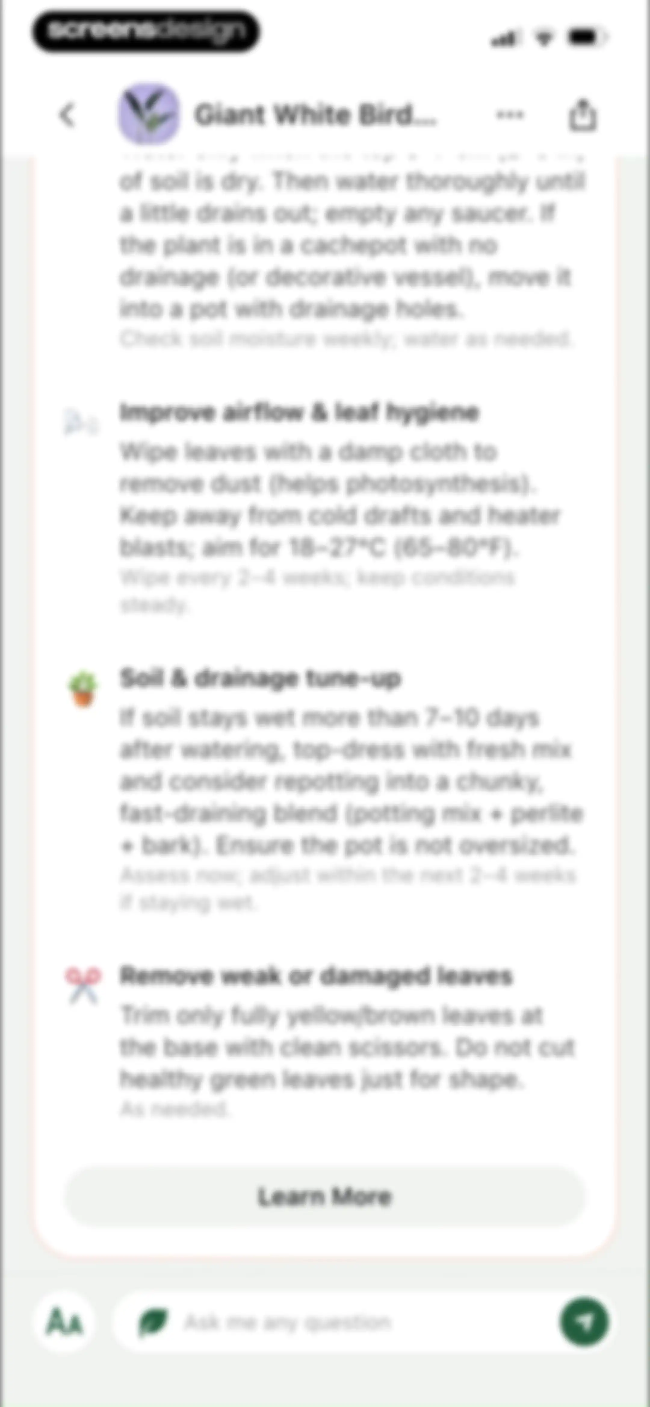 PlantAID:identifier&care guide screen 37