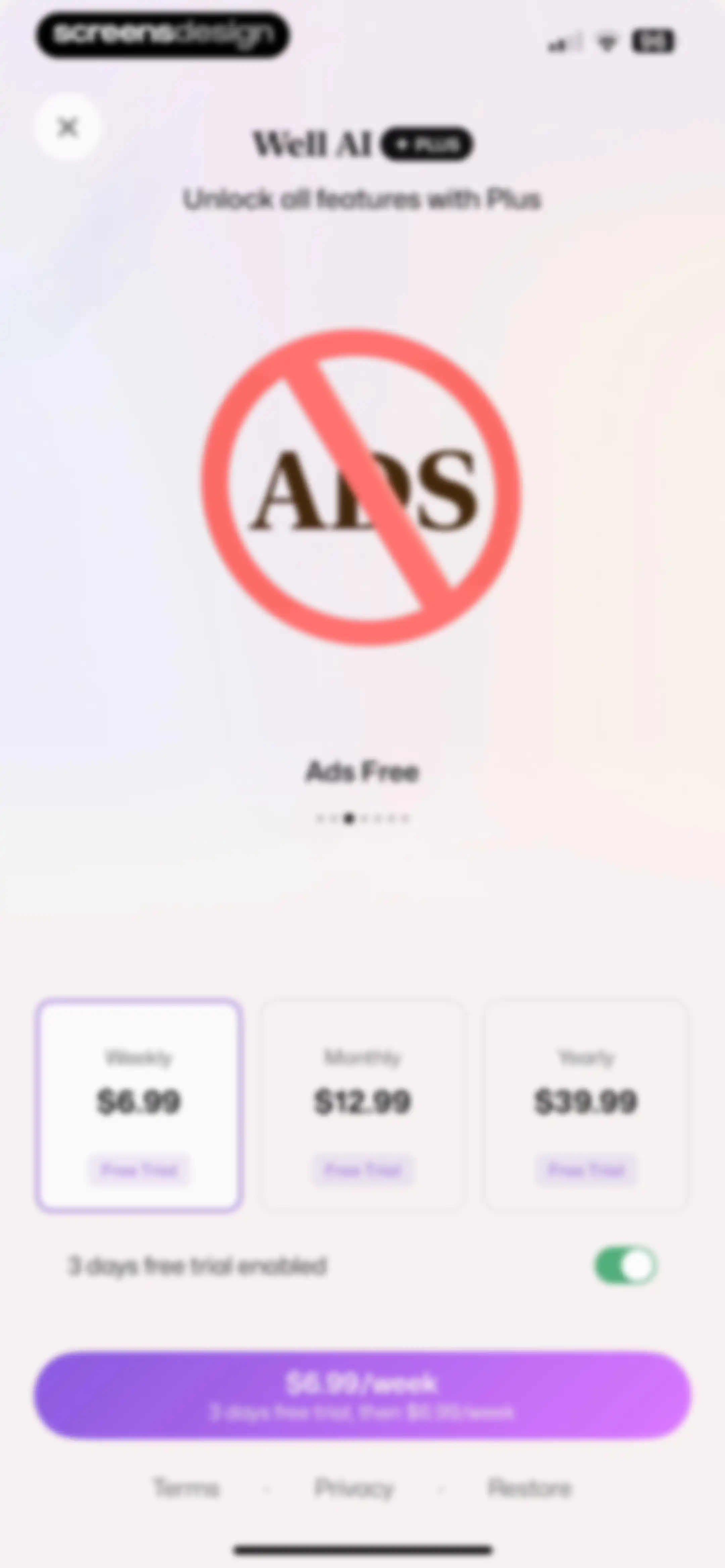 Well AI: Improve Well-being screen 132