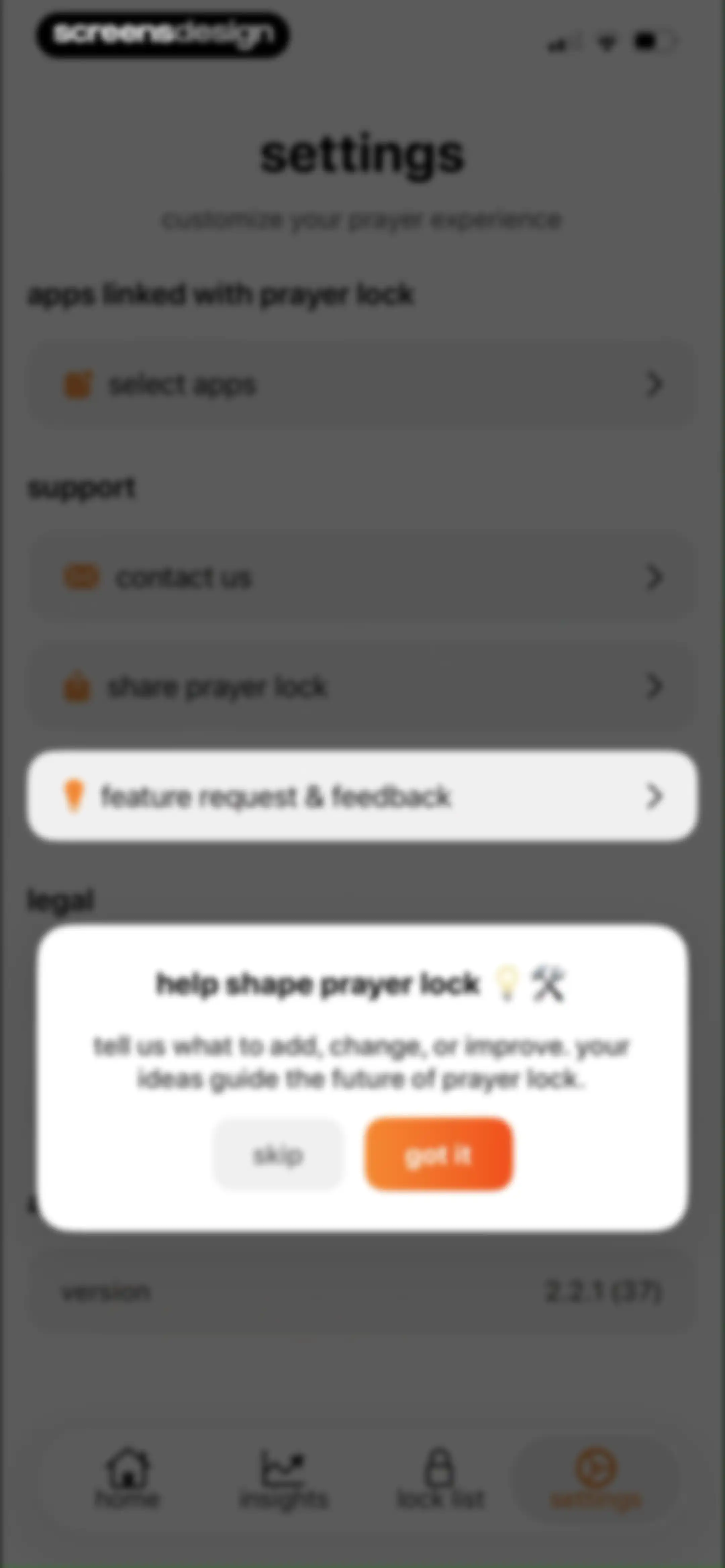 prayer lock: christian focus screen 67