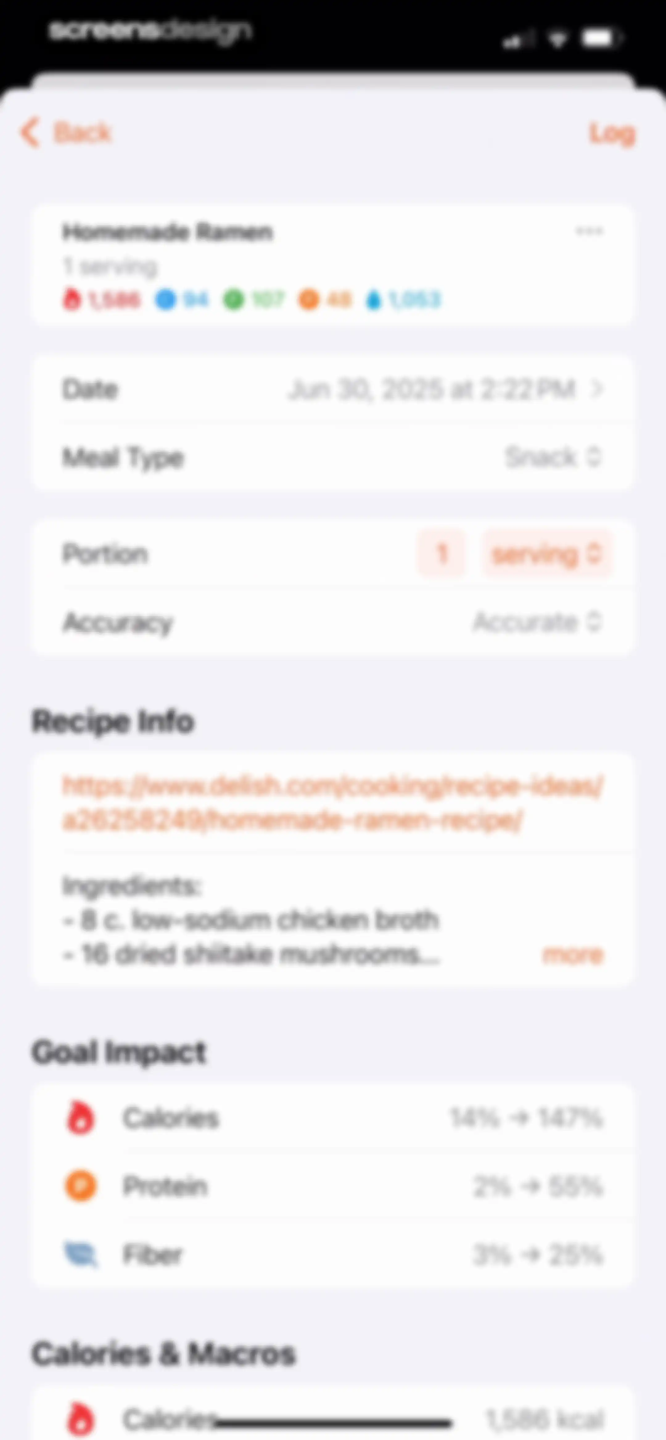 Nutrition Tracker: Foodnoms screen 97