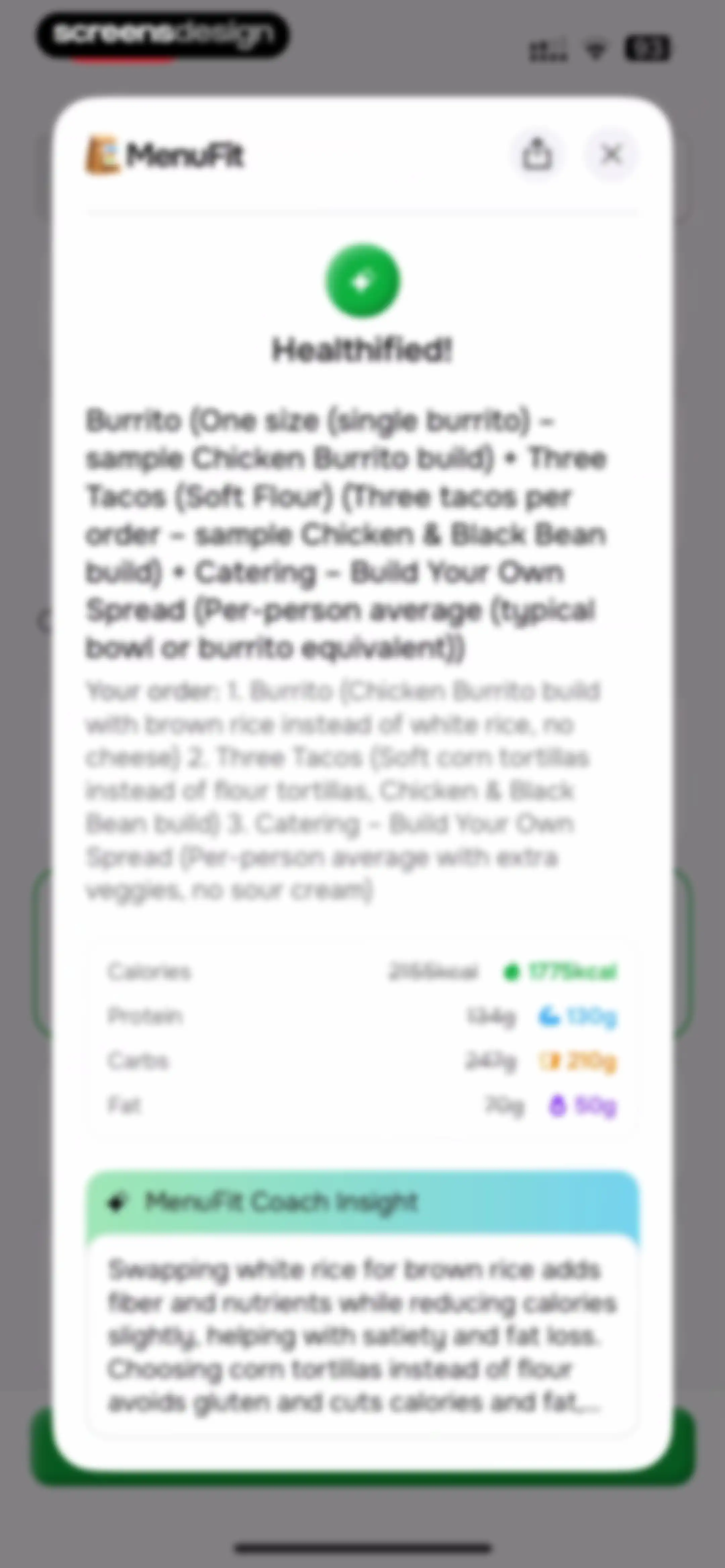 MenuFit - Healthy Eating Out screen 60
