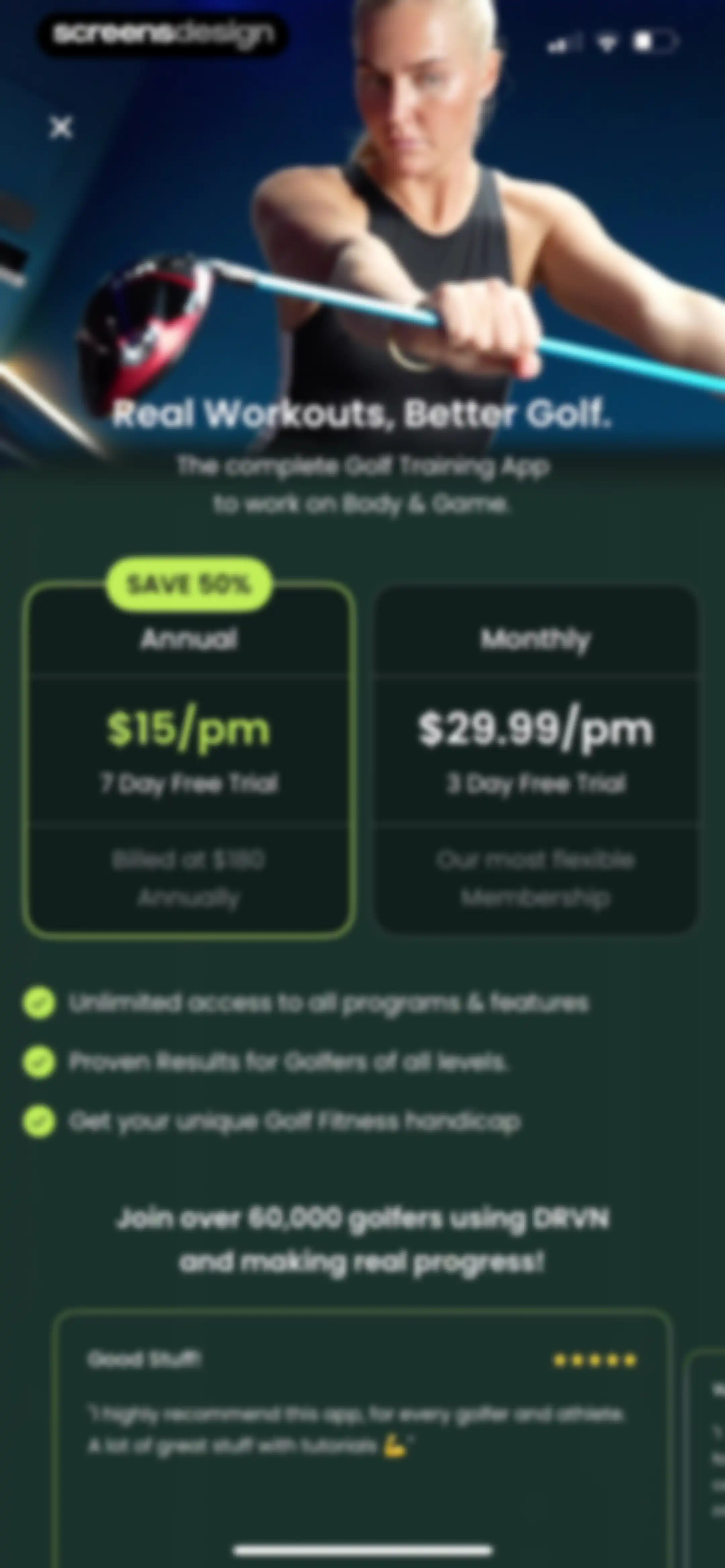 DRVN - Golf & Gym Workouts screen 25