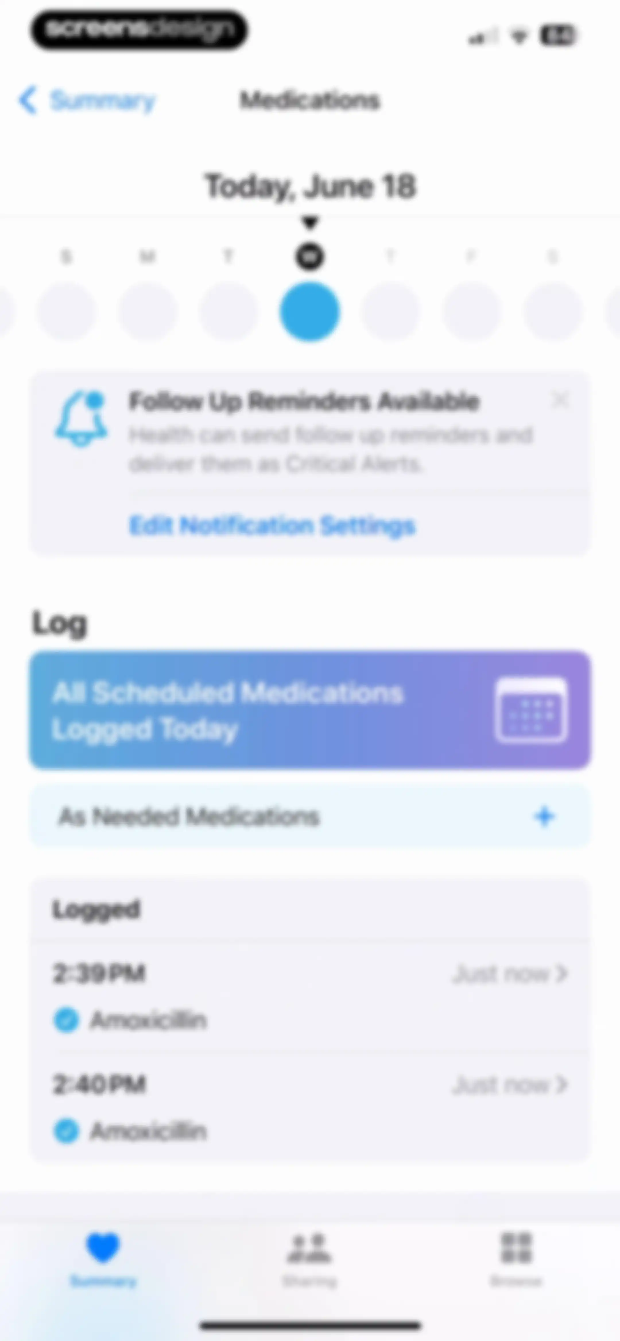 Apple Health screen 130