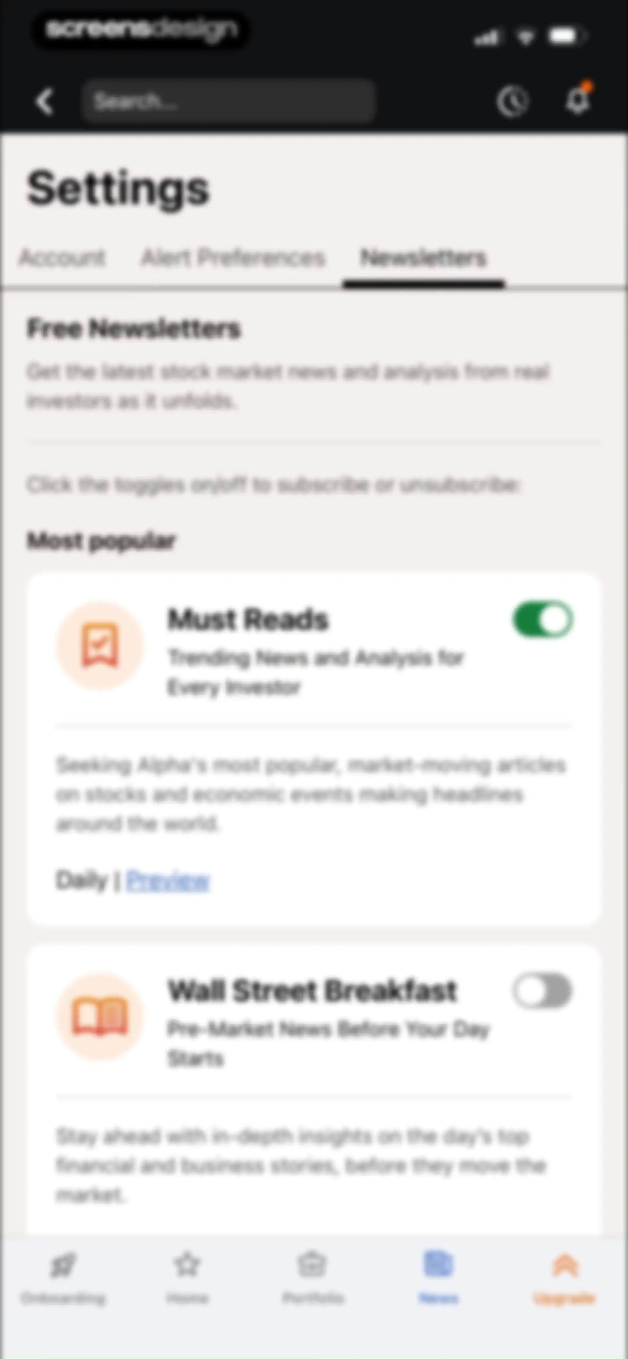 Seeking Alpha: News & Analysis screen 96