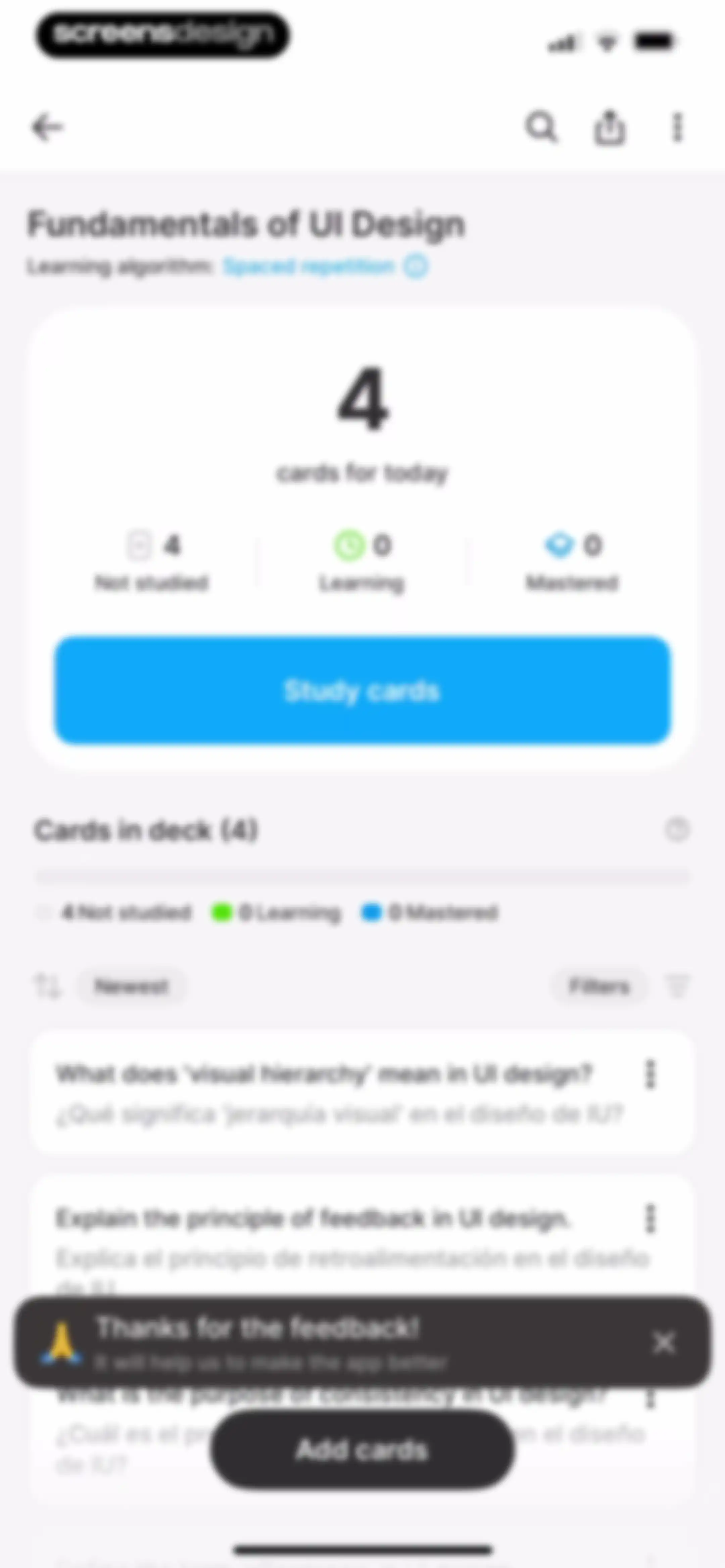 Noji - Flashcards study app screen 44