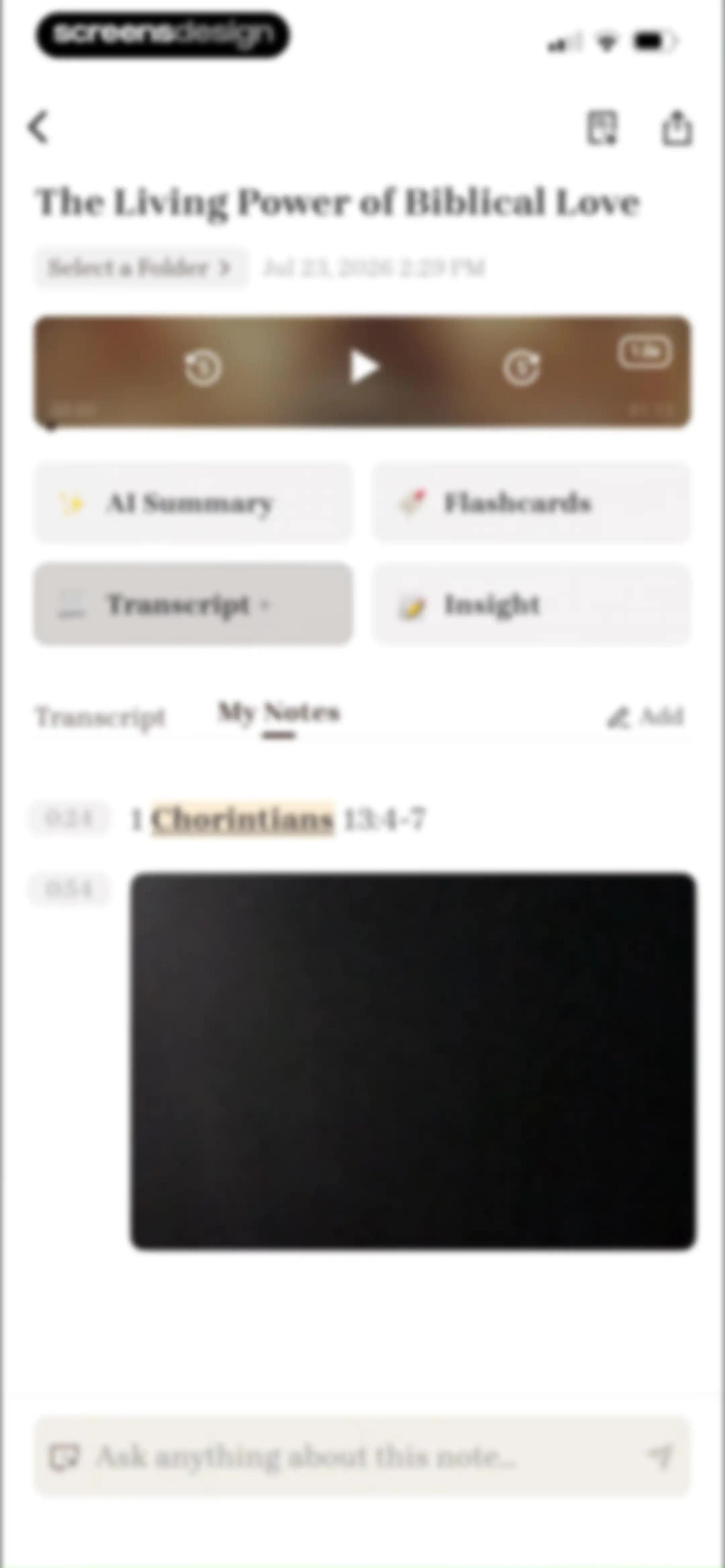 Bible Note: Sermon Notes screen 68