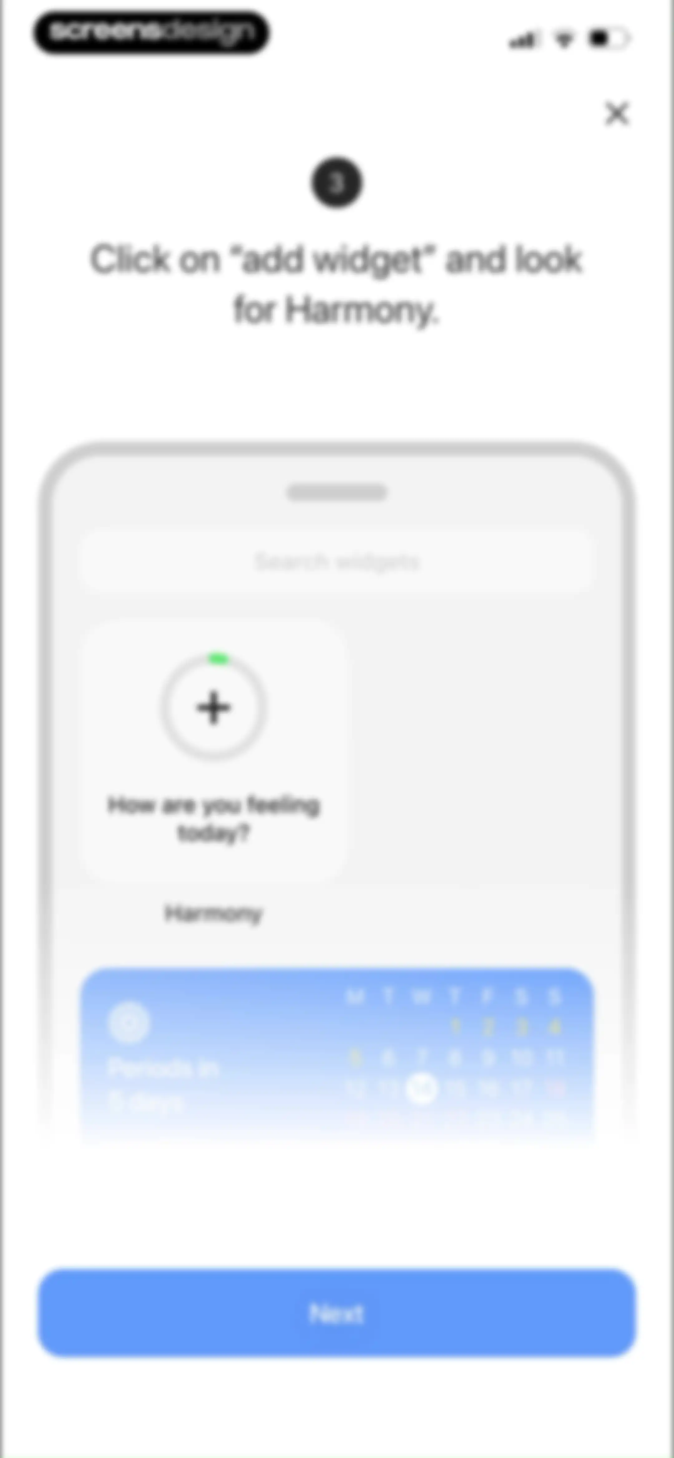 Harmony: Cycle Syncing, Period screen 53