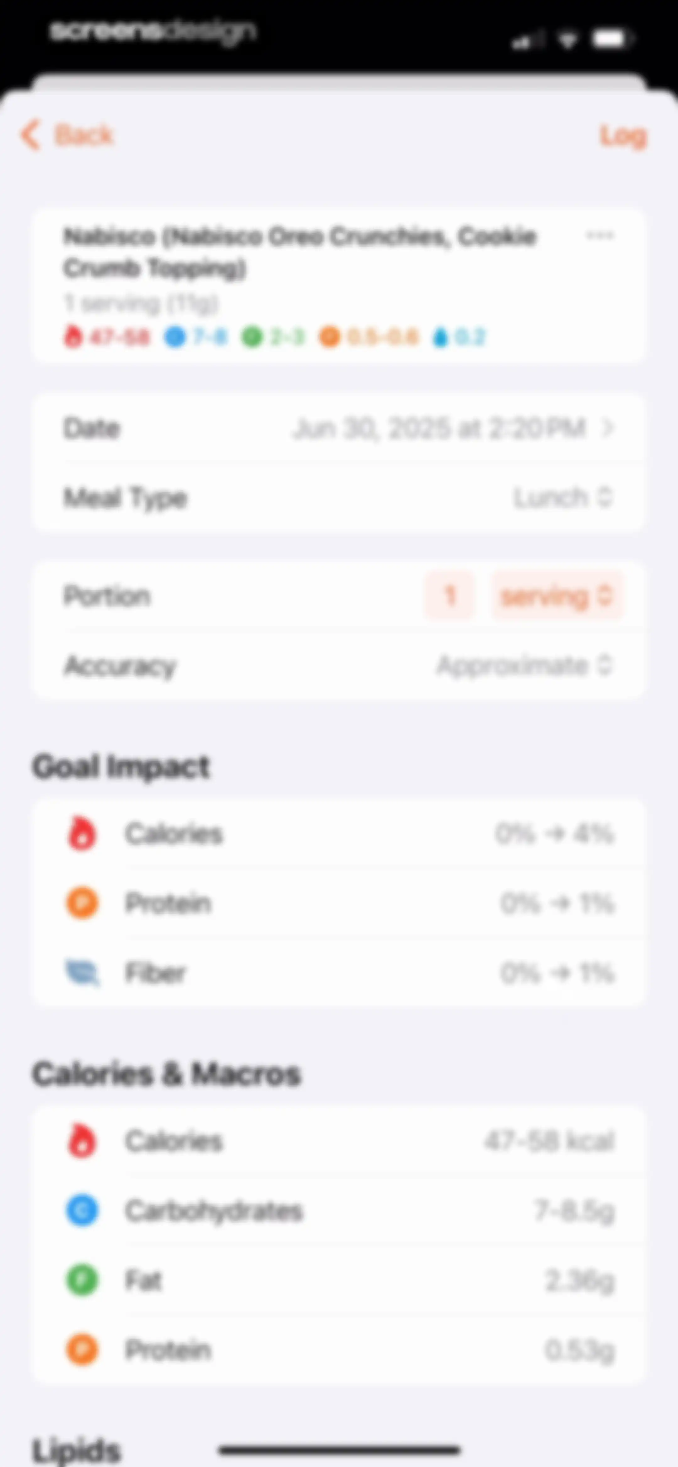Nutrition Tracker: Foodnoms screen 46