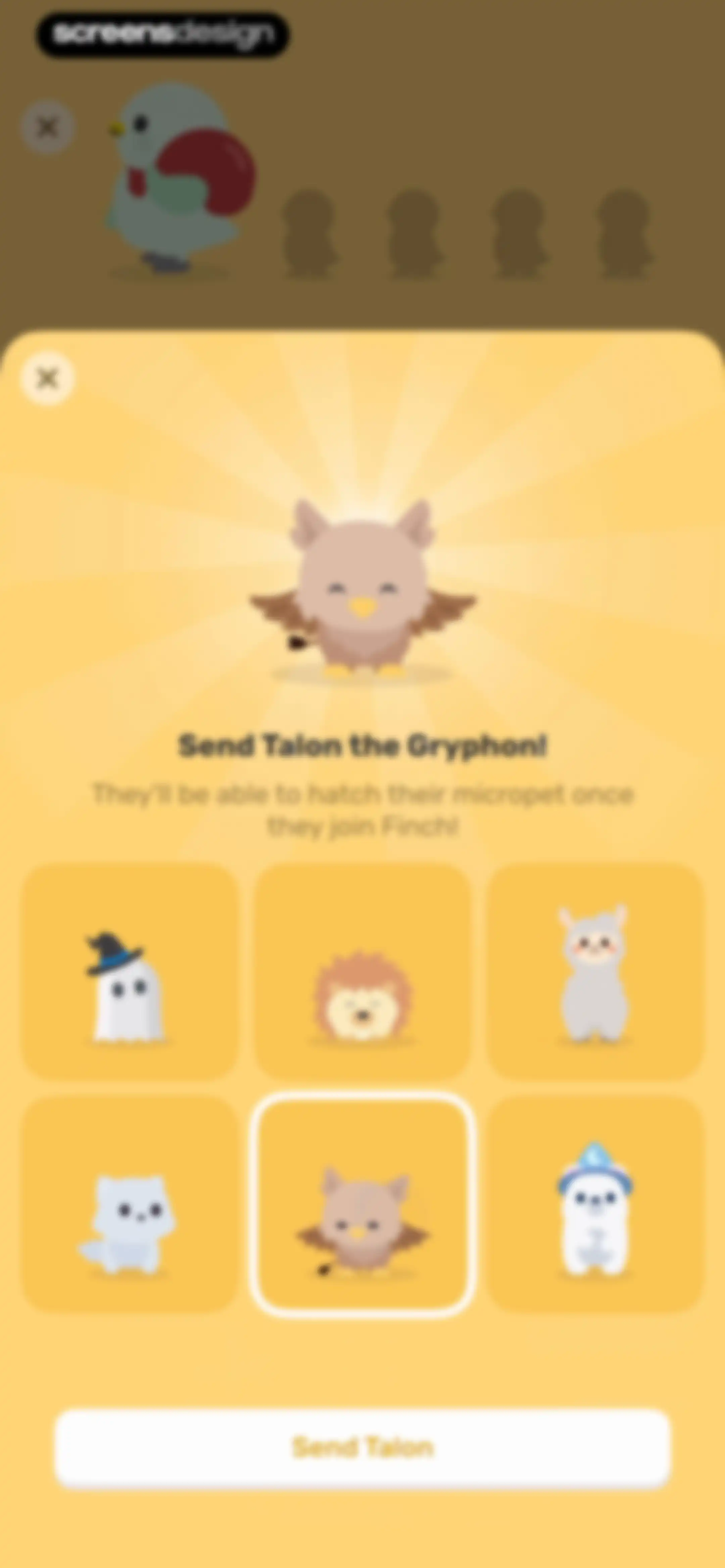 Finch: Self-Care Pet screen 128