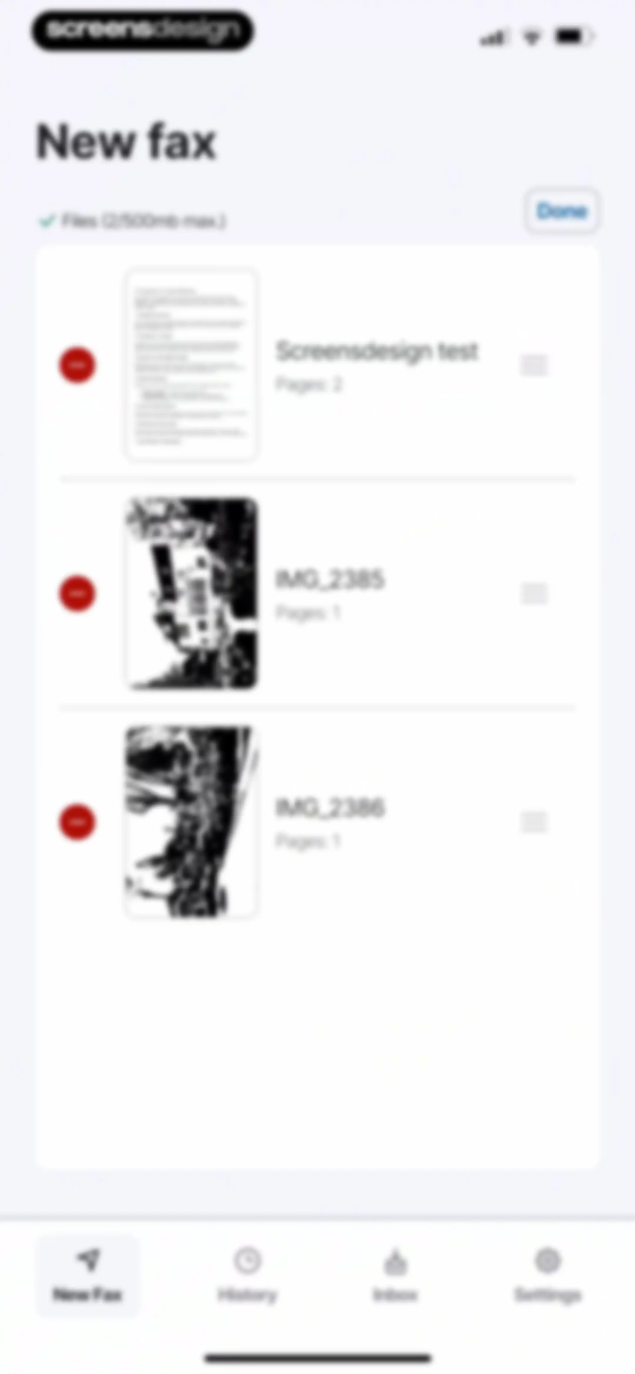 FAX from iPhone・Send doc・Faxer screen 19