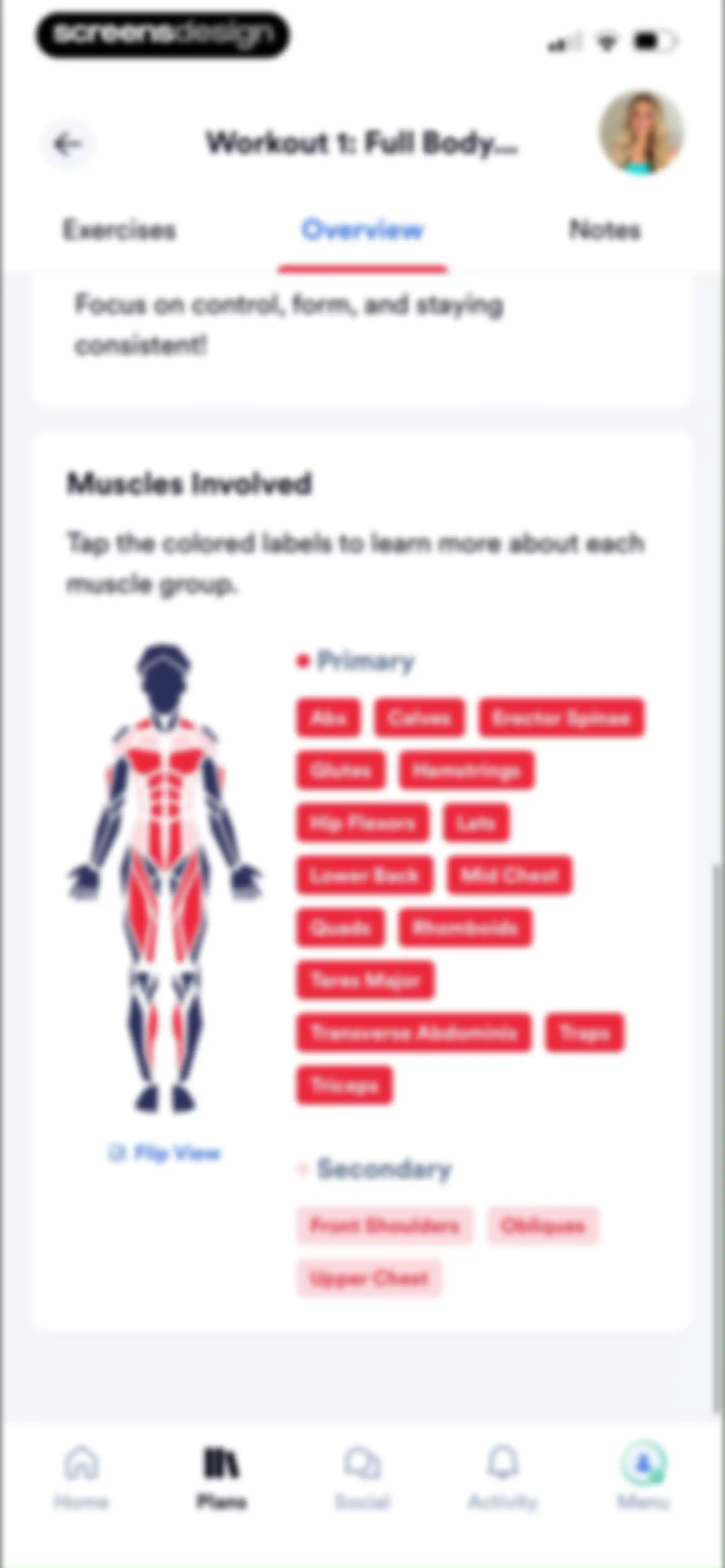 Caliber: Strength Training screen 147