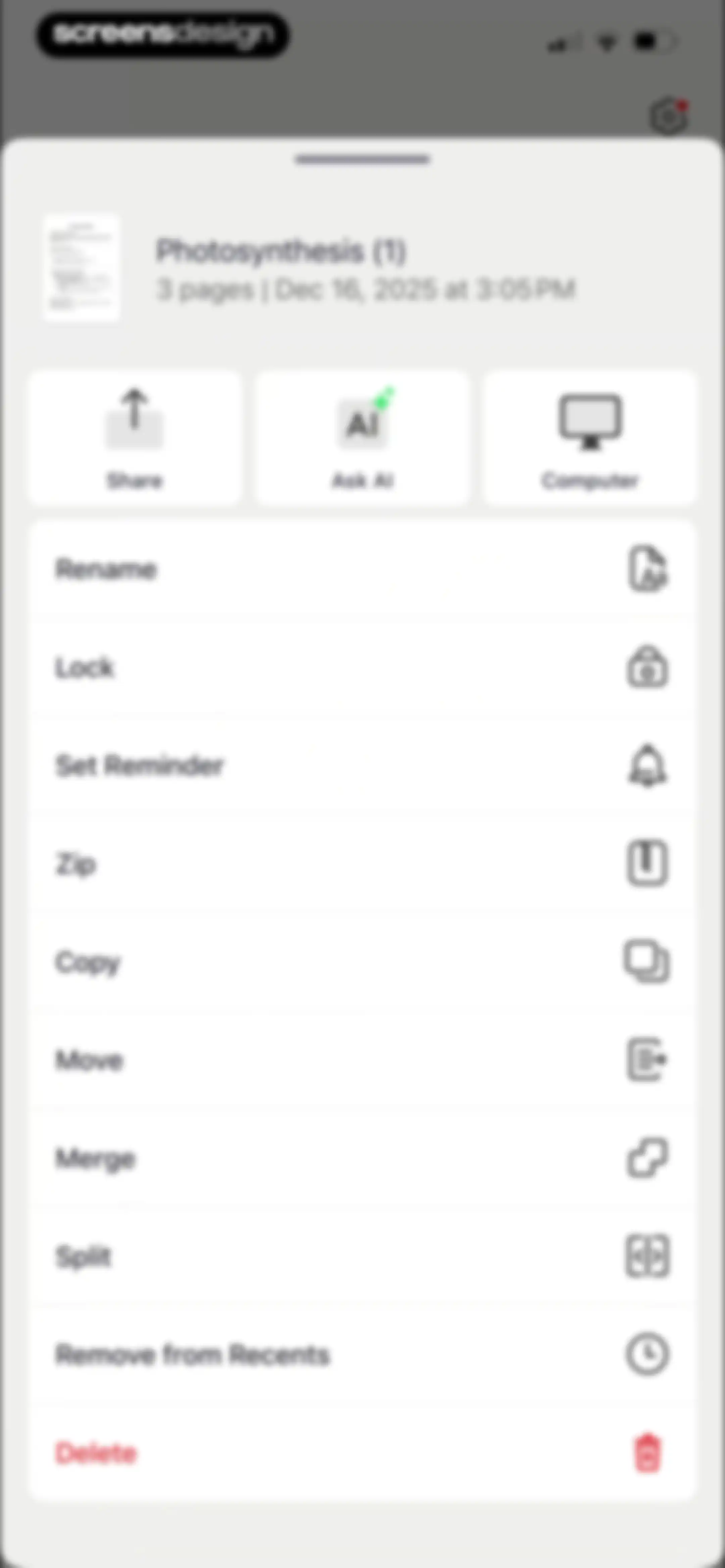 Forma: PDF Document Editor screen 101
