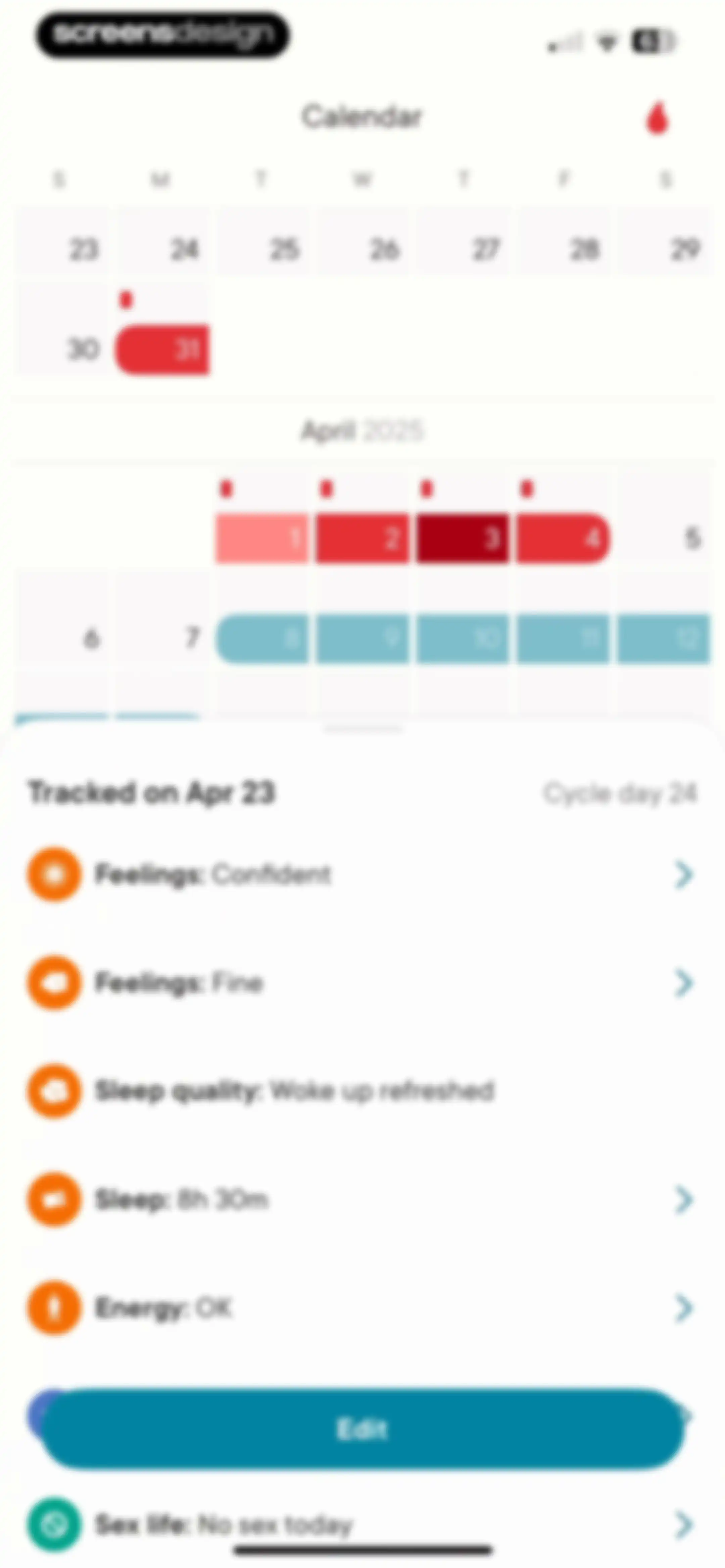 Clue Period & Cycle Tracker screen 62