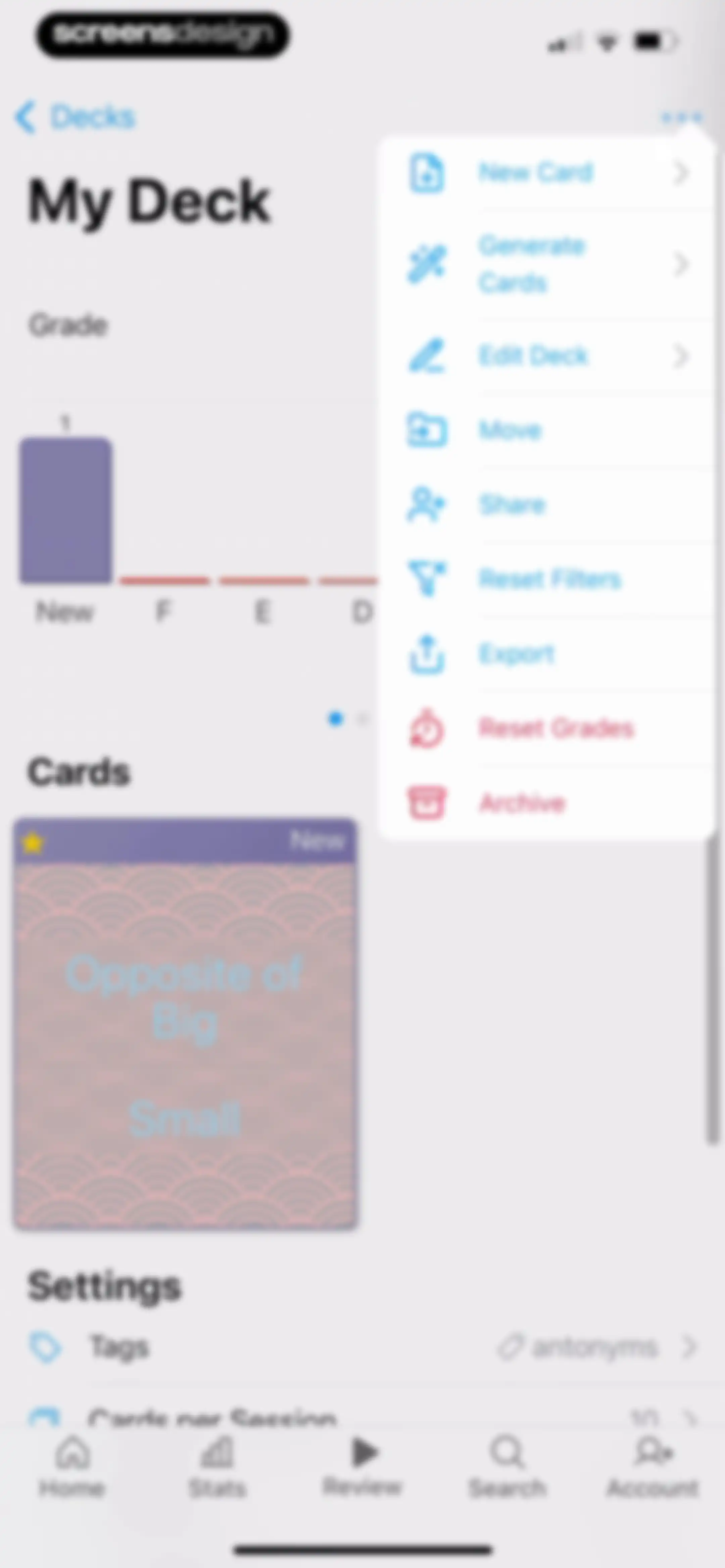 AlgoApp - Flashcards screen 45