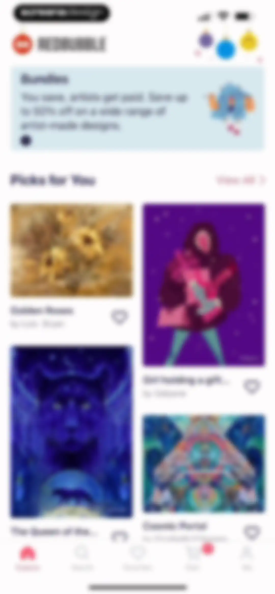 Redbubble - Shop original art screen 33