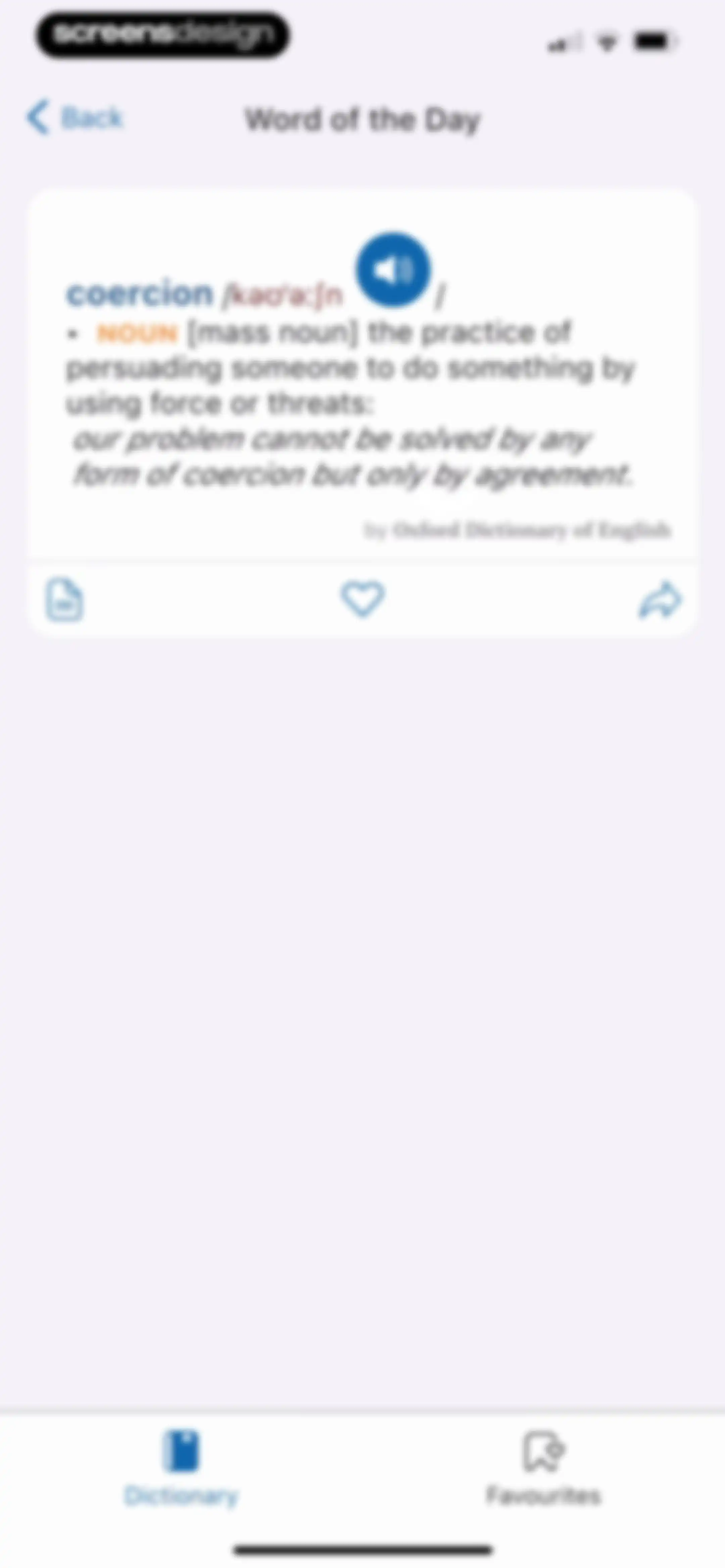 Oxford Dictionary & Thesaurus screen 17