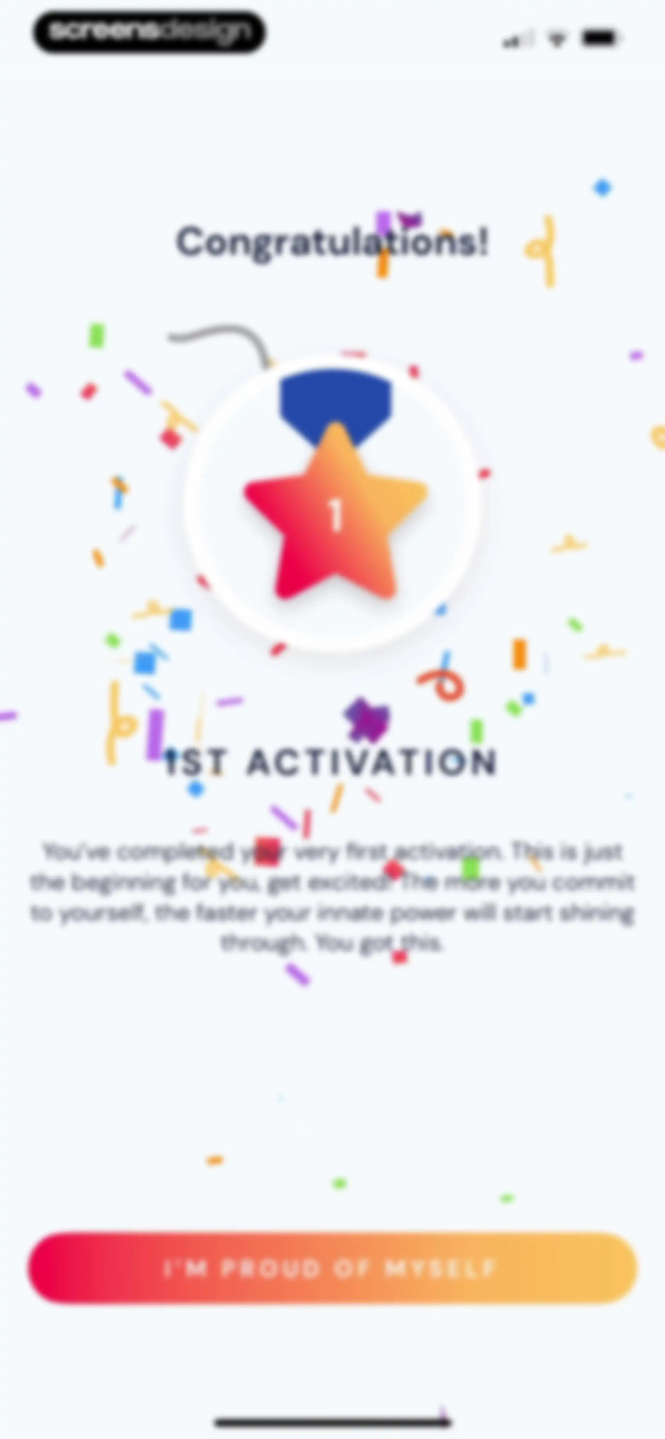 Activations: Daily Motivation screen 108