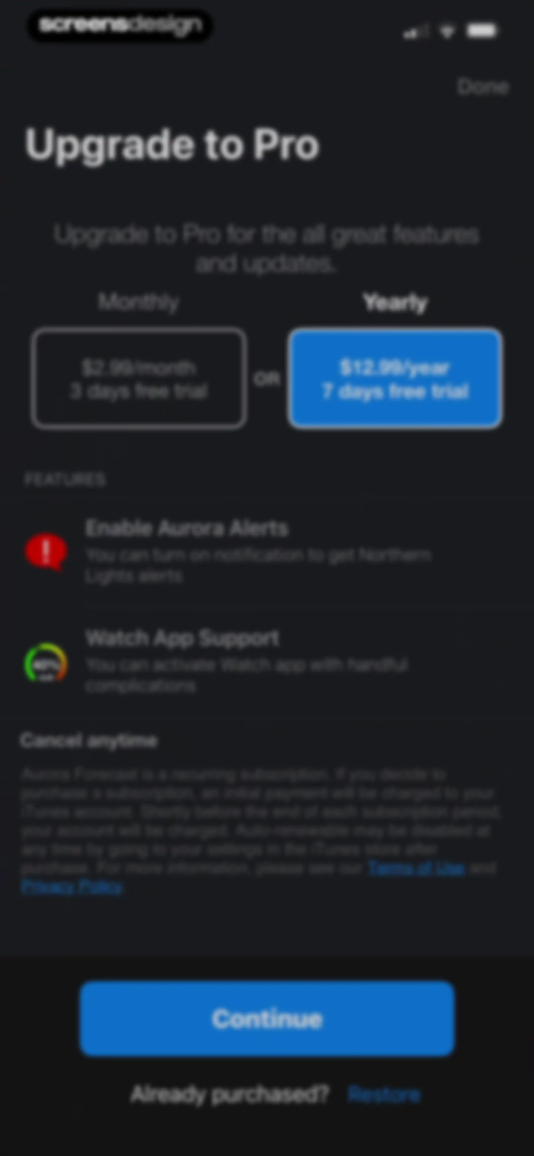 Aurora Forecast. screen 1