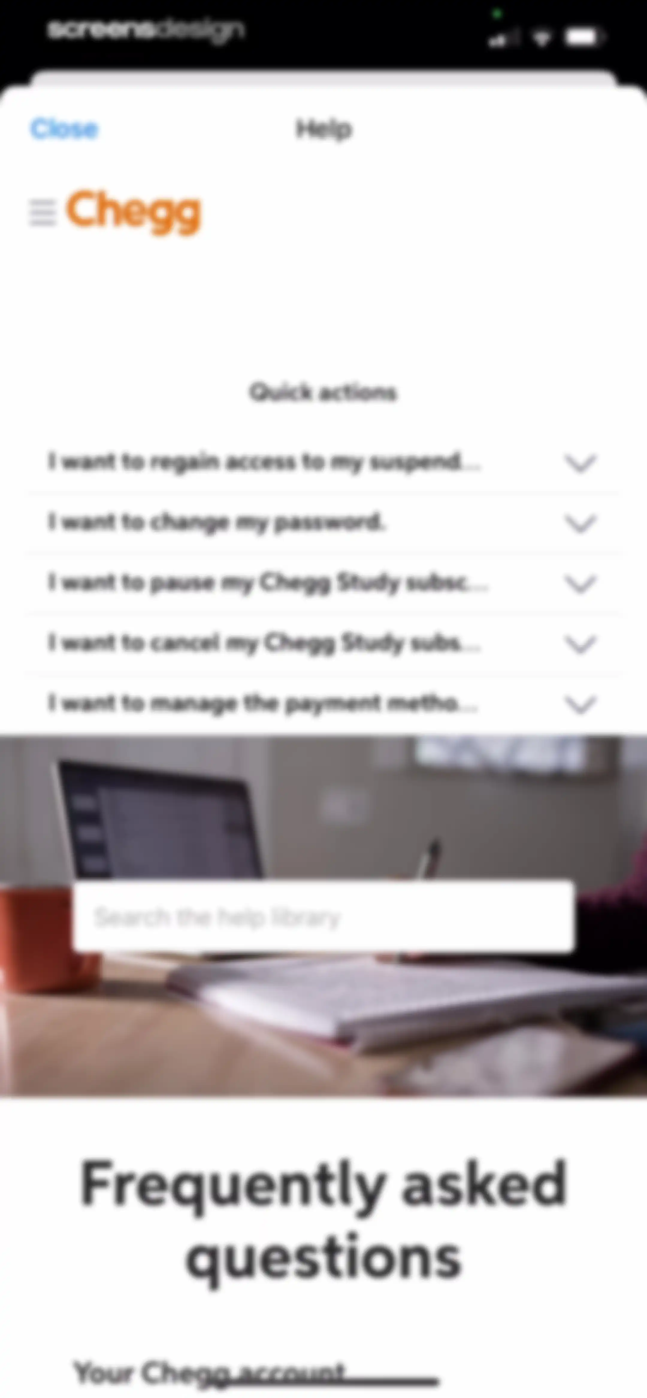Chegg Study - Homework Help screen 68