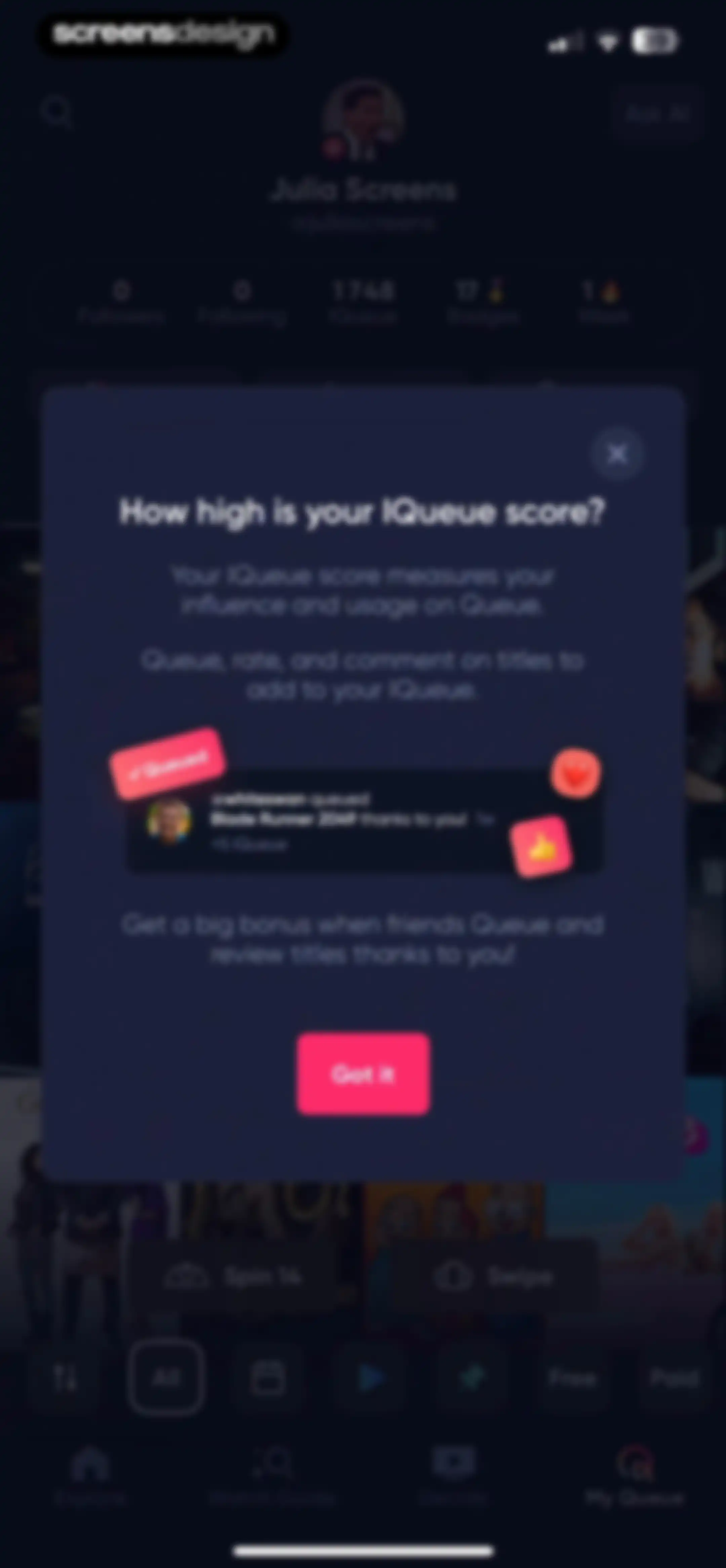 Queue - Find Movies & Shows screen 130