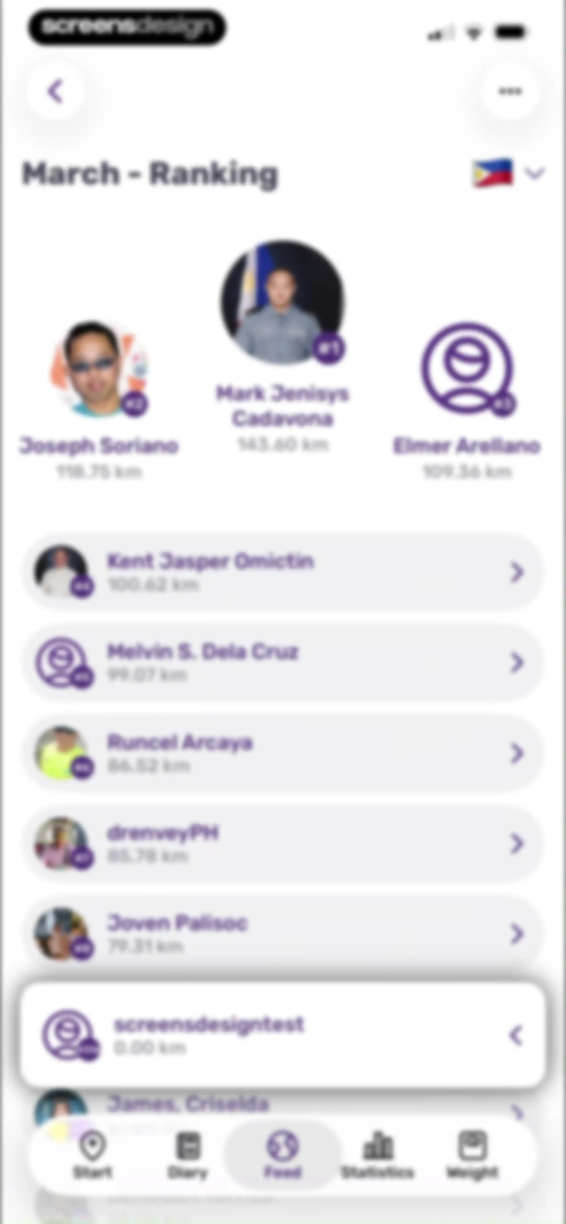 Running Tracker App – FITAPP screen 102