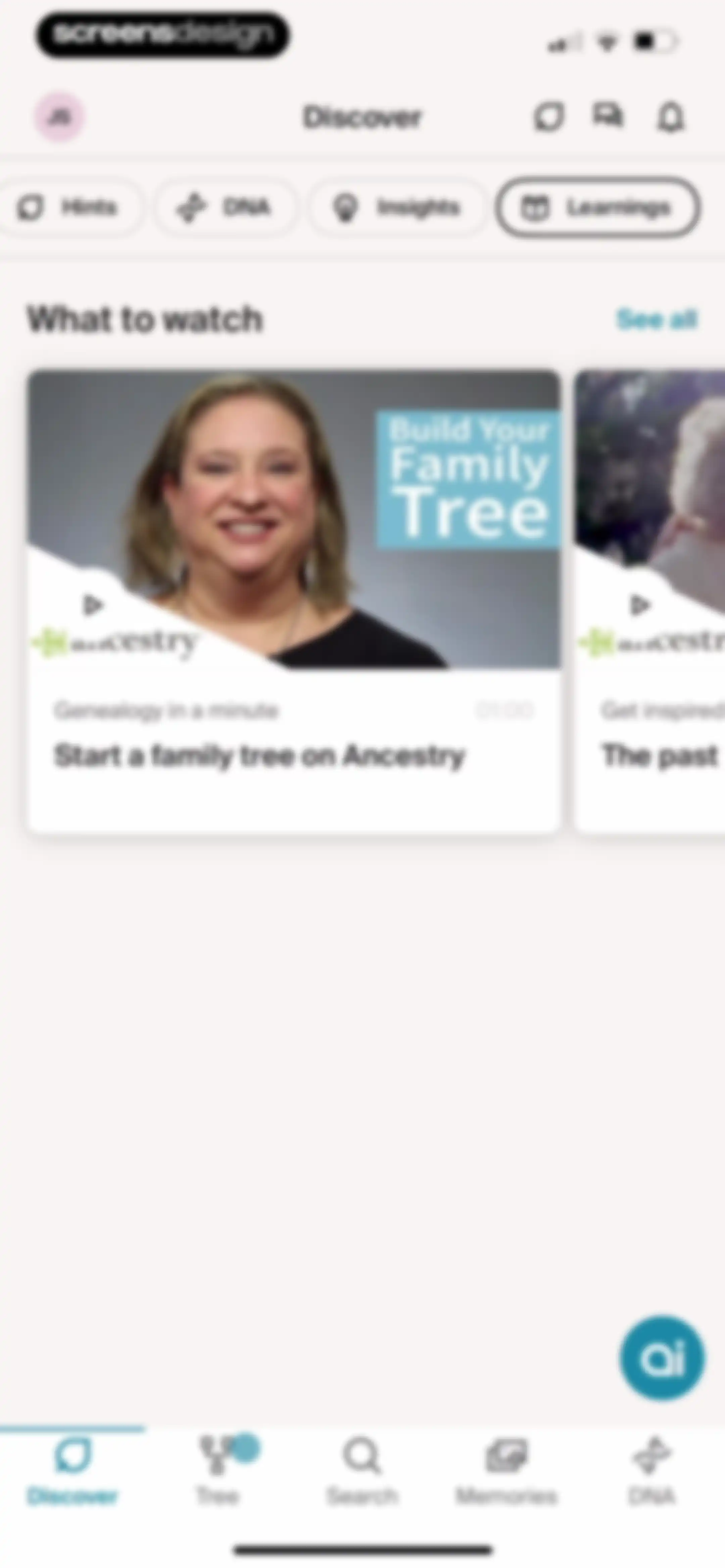 Ancestry: Family History & DNA screen 162