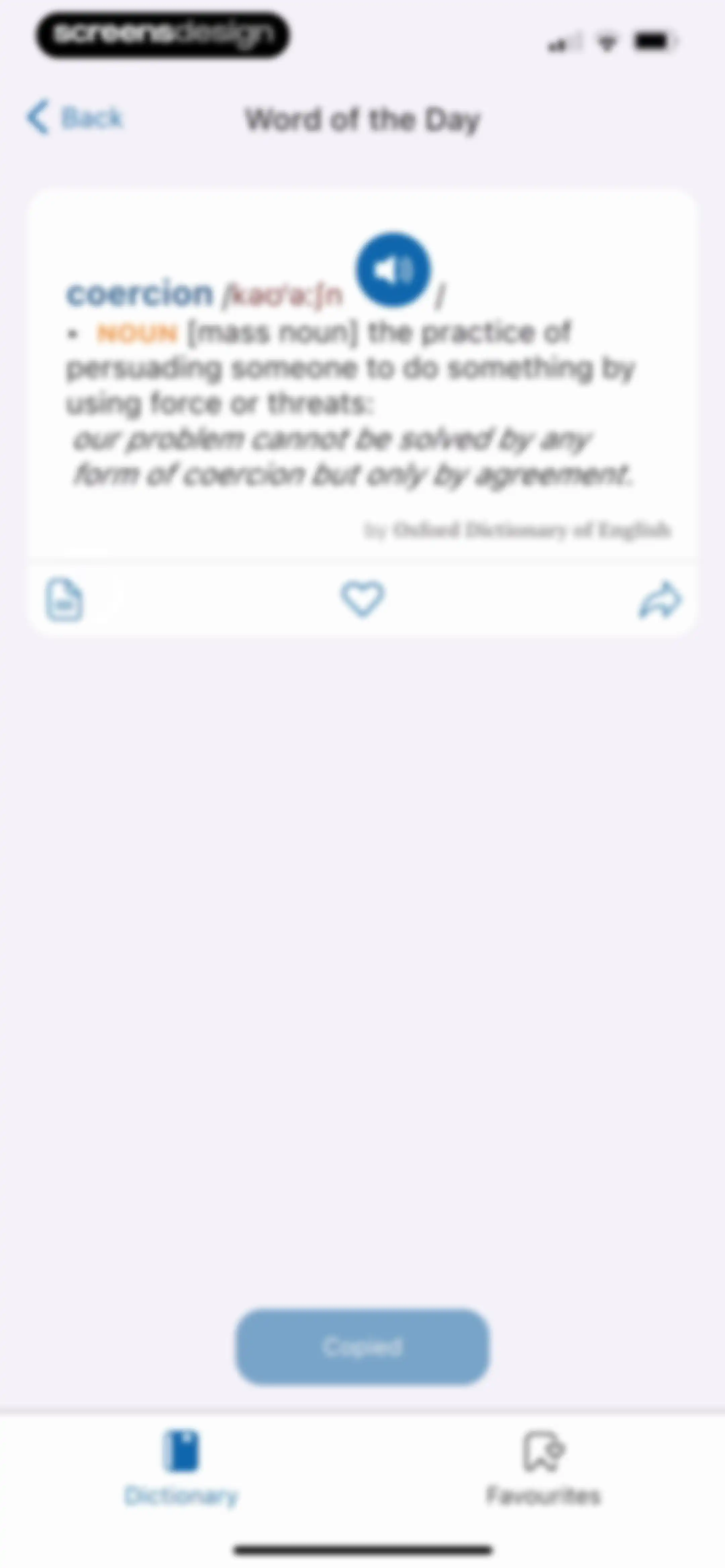 Oxford Dictionary & Thesaurus screen 18
