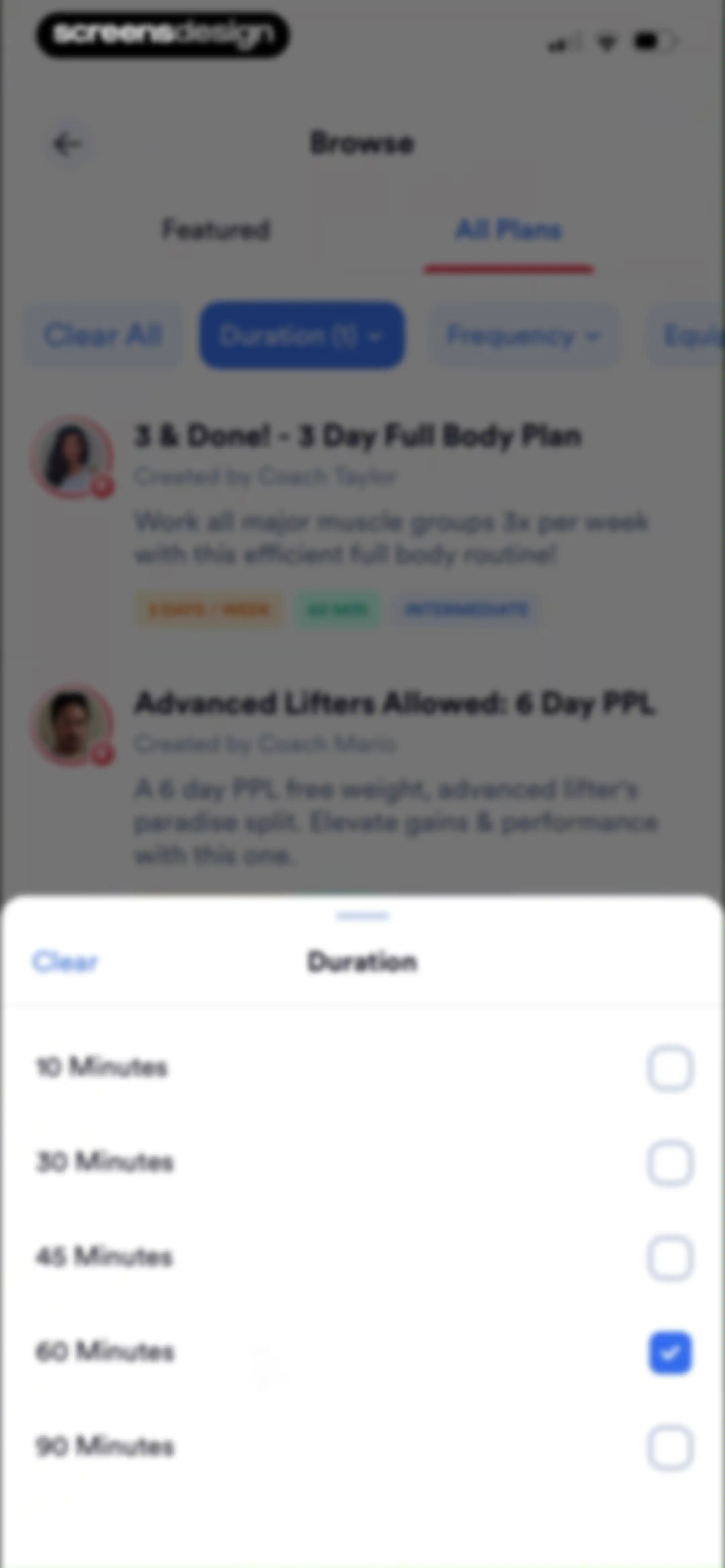 Caliber: Strength Training screen 130