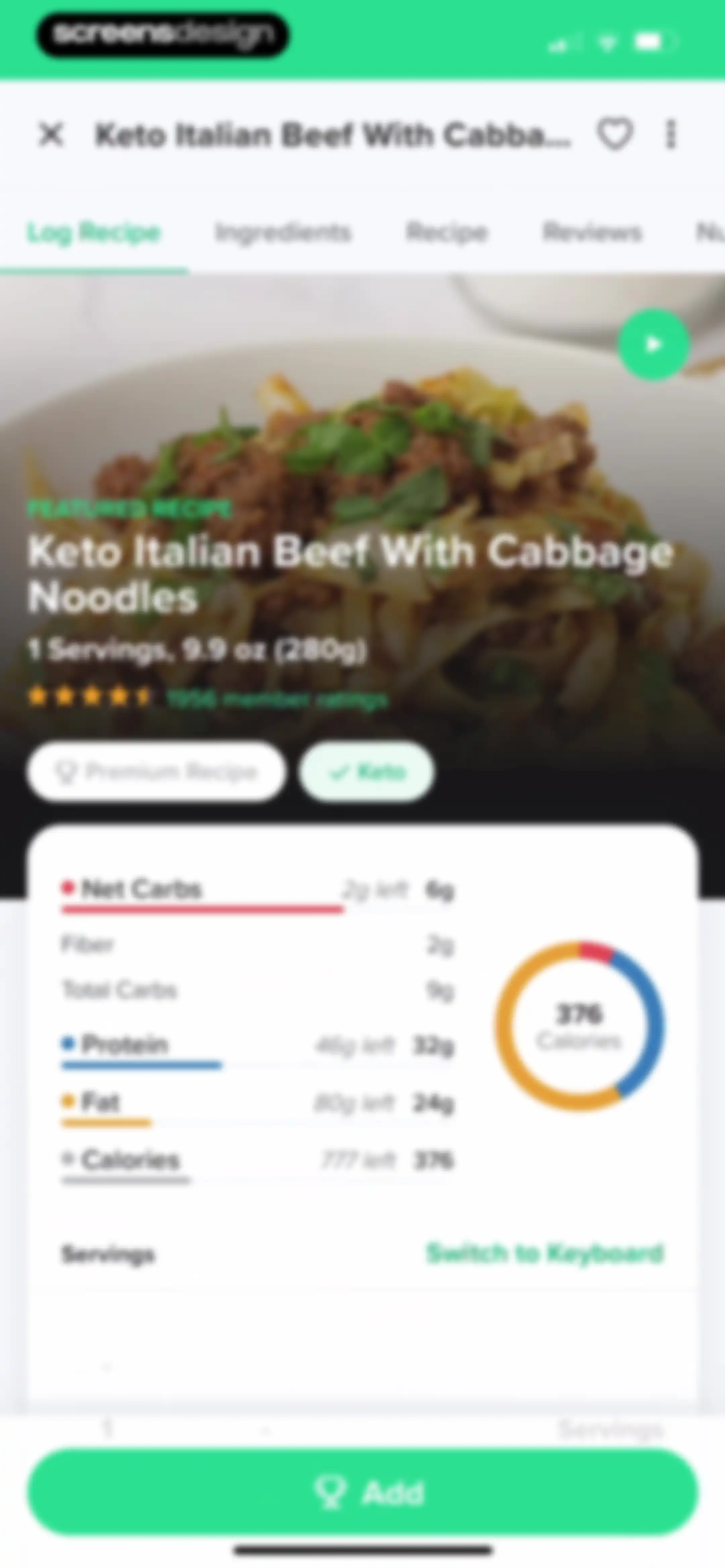Carb Manager: Keto & Macro Log screen 144