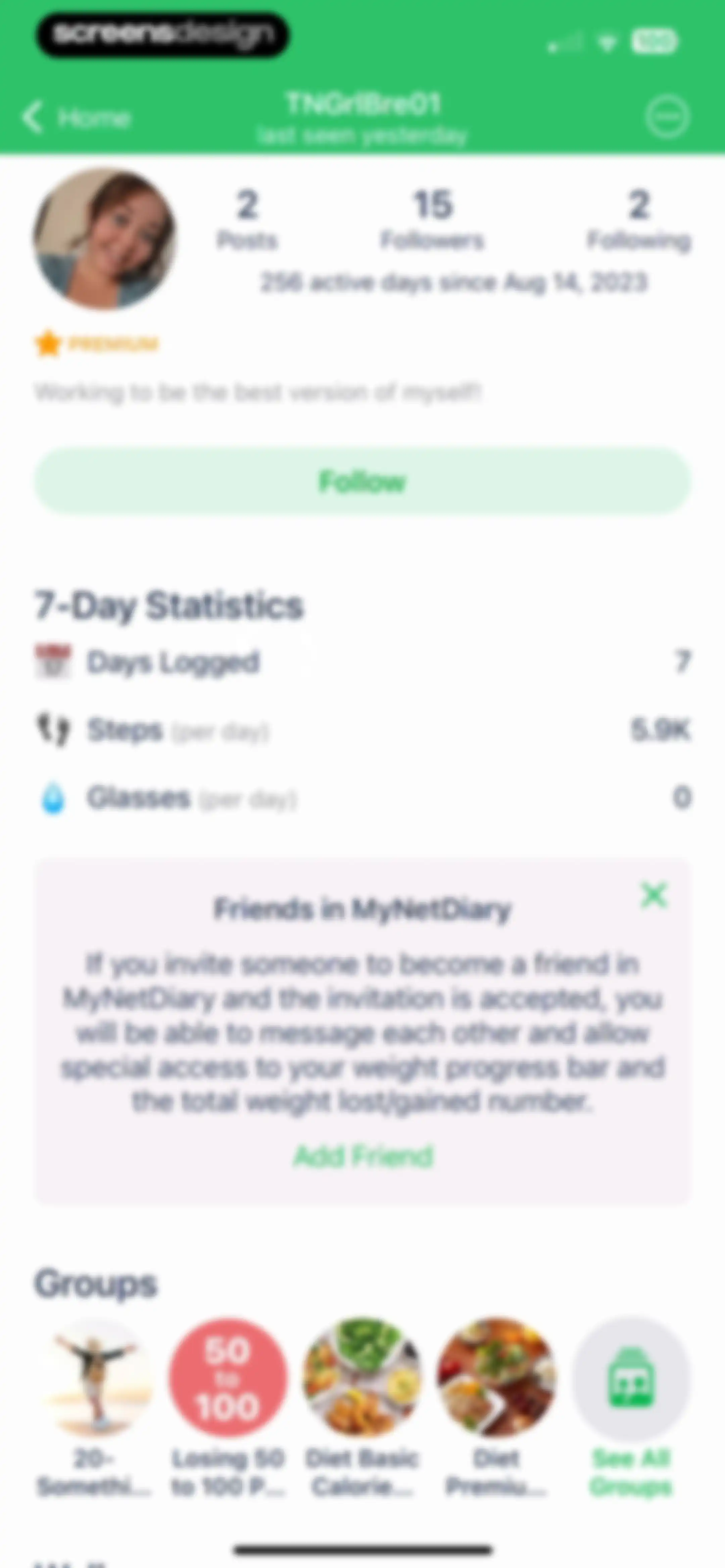 Calorie Counter - MyNetDiary screen 226