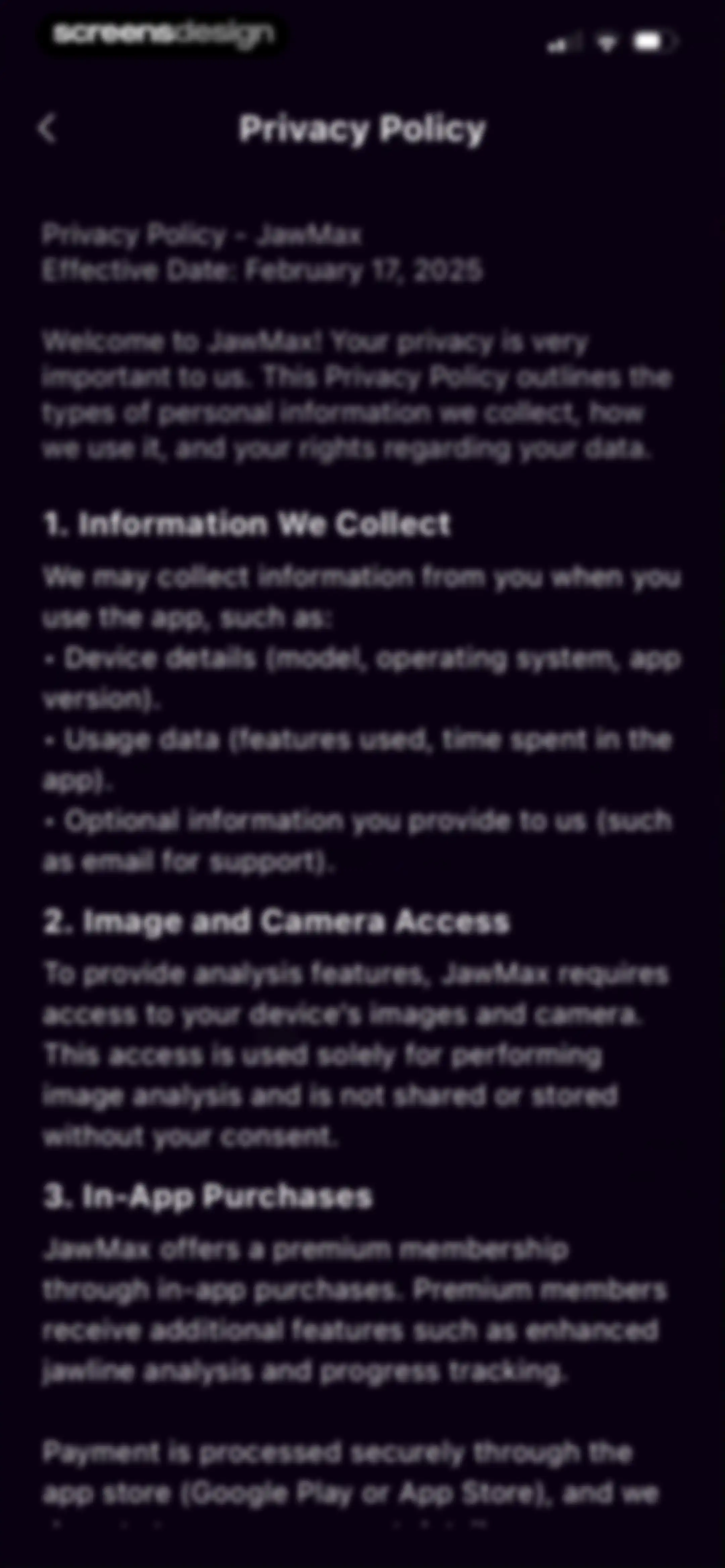 JawMax screen 47