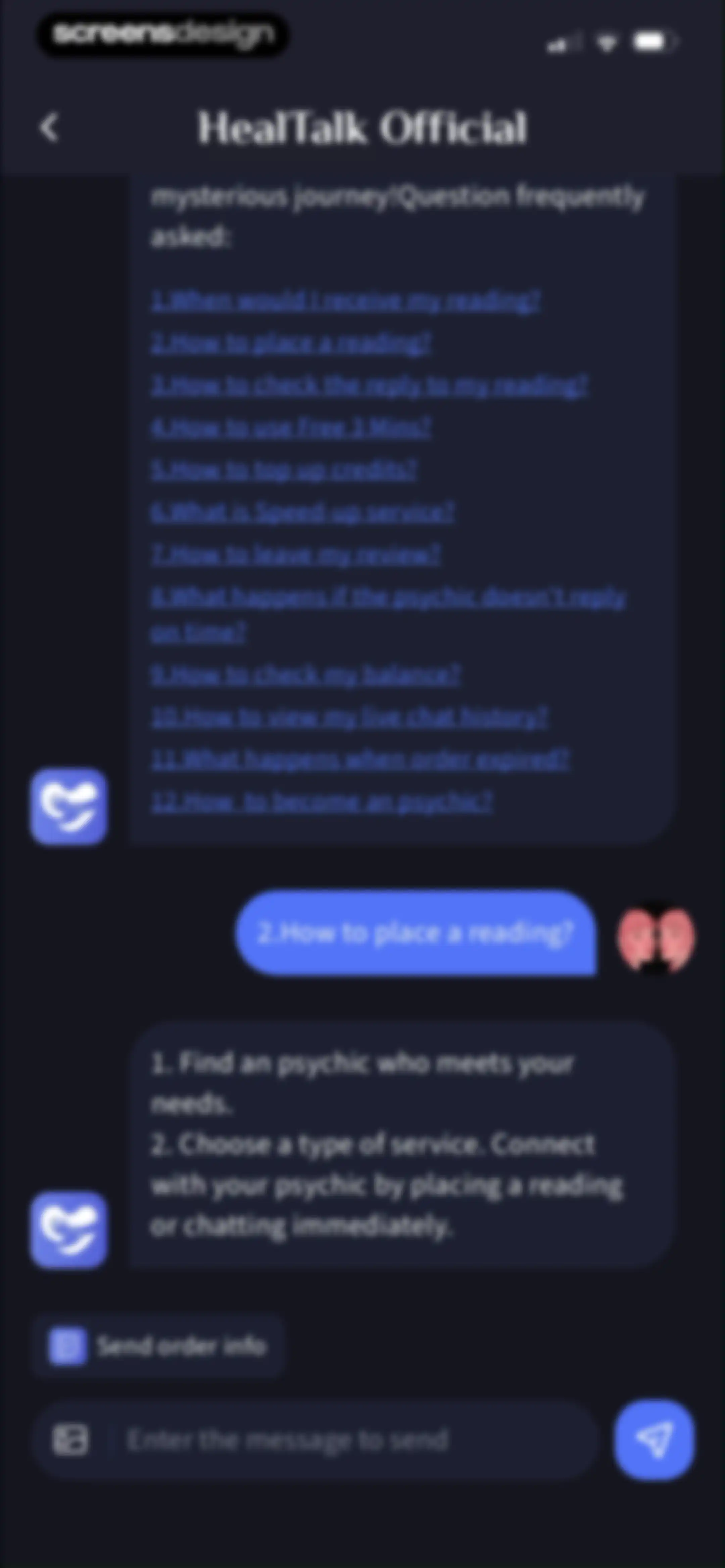HealTalk - Text Reading screen 34