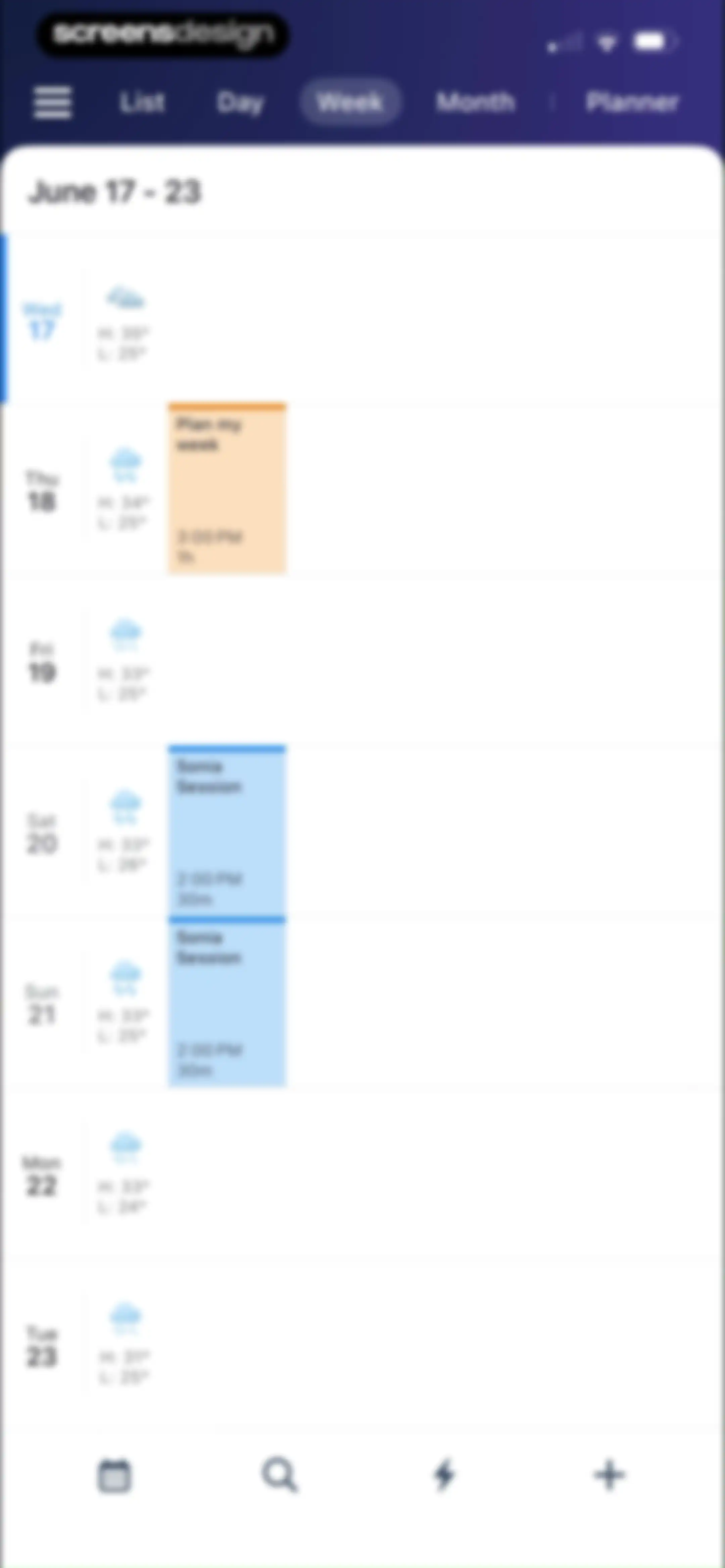 Calendars: Schedule Planner screen 33