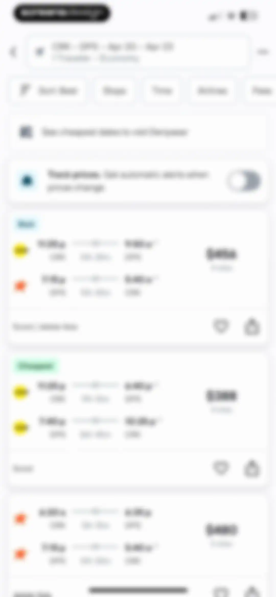 KAYAK: Flights, Hotels & Cars screen 105