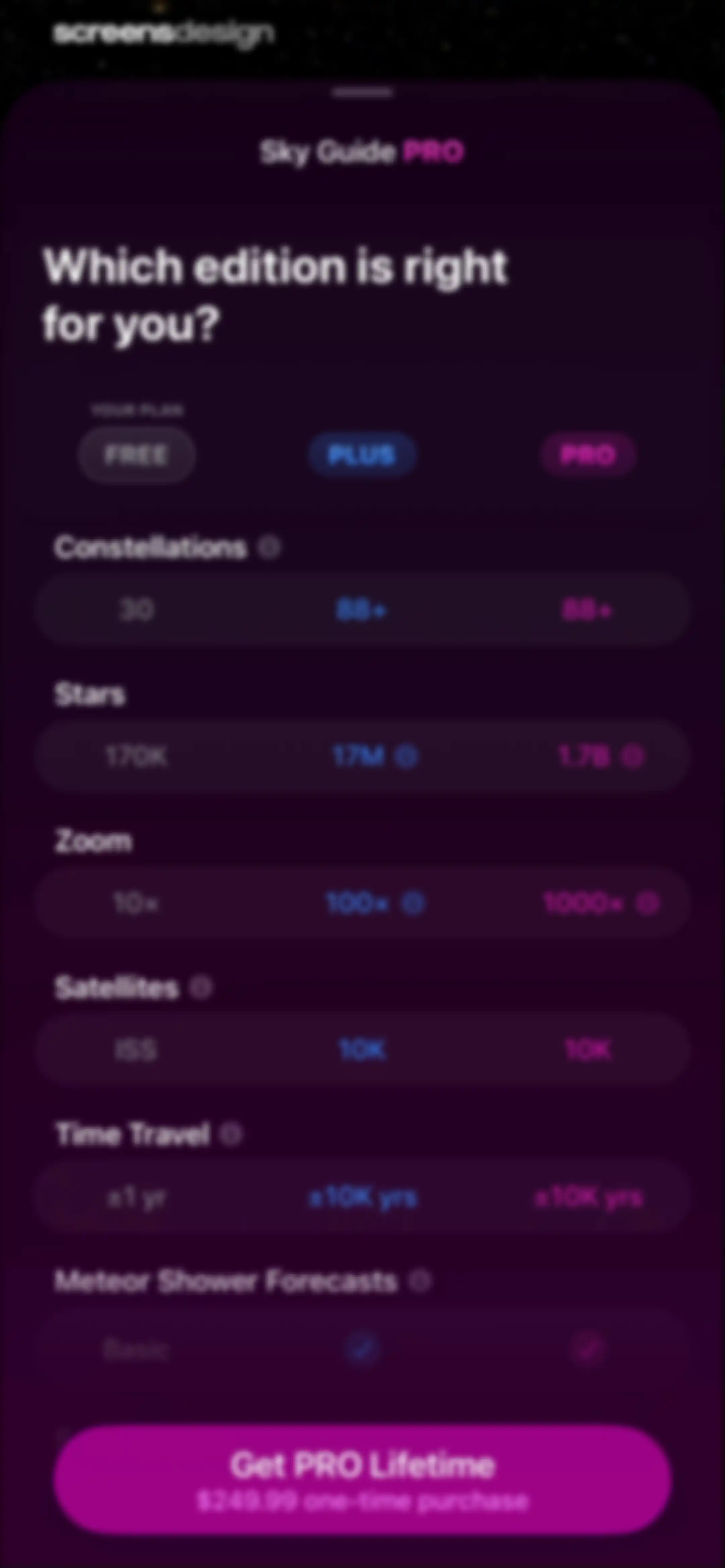 Sky Guide screen 25