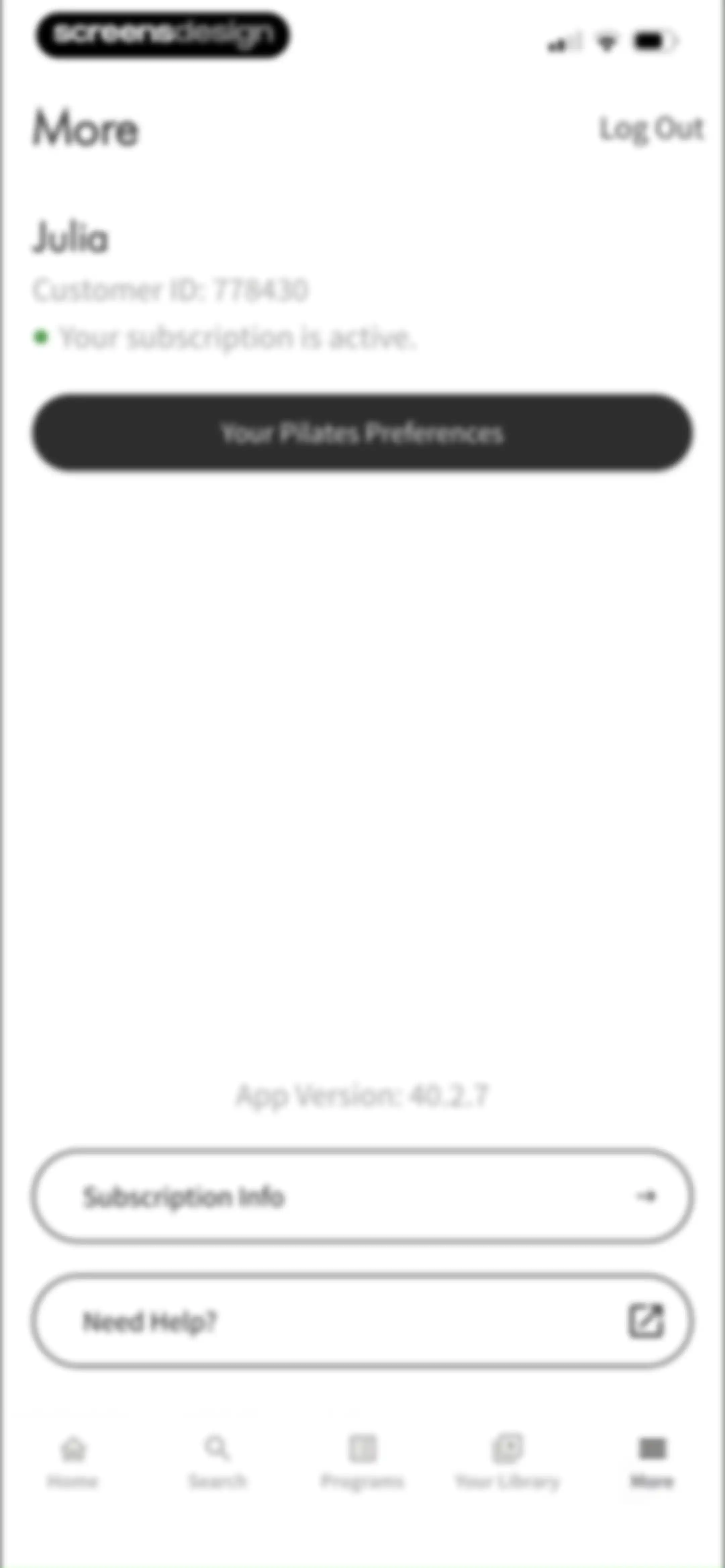 Pilates Anytime | Workouts screen 67