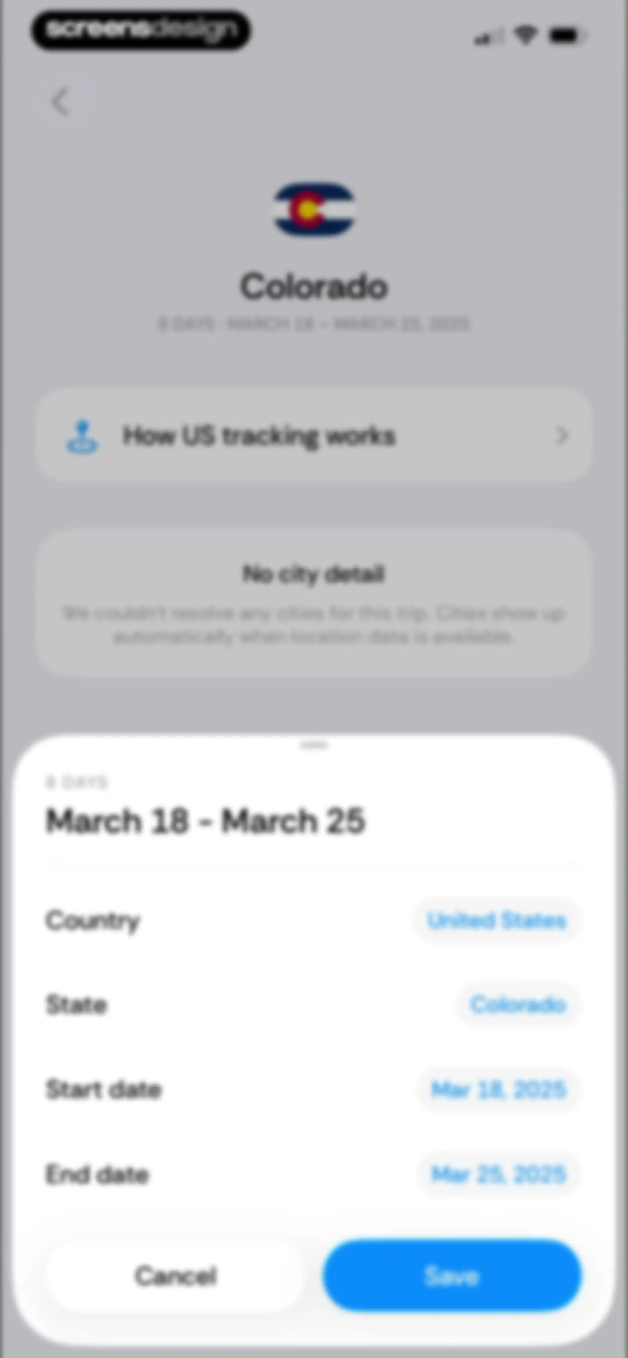 Country Days Tracker: Bounded screen 54