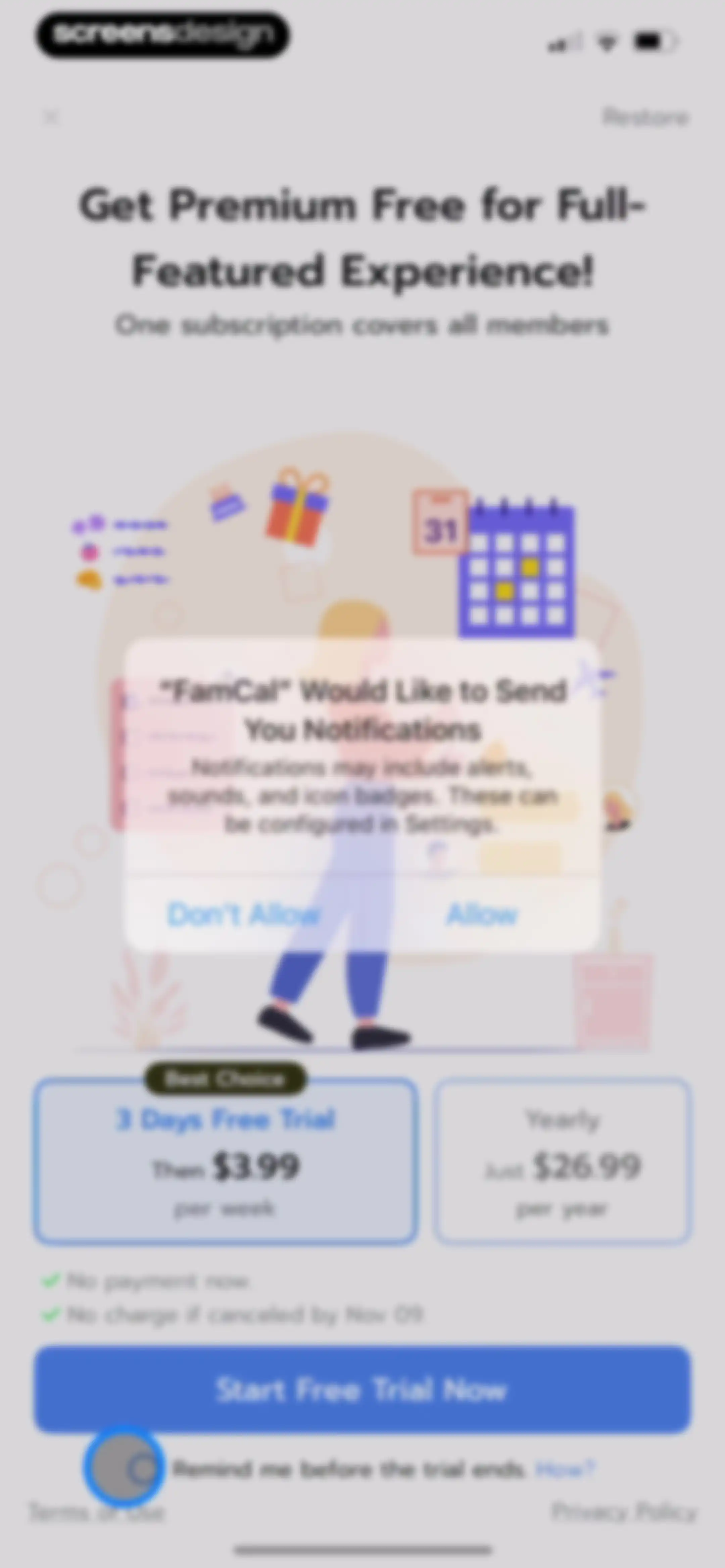 Shared Family Calendar: FamCal screen 6