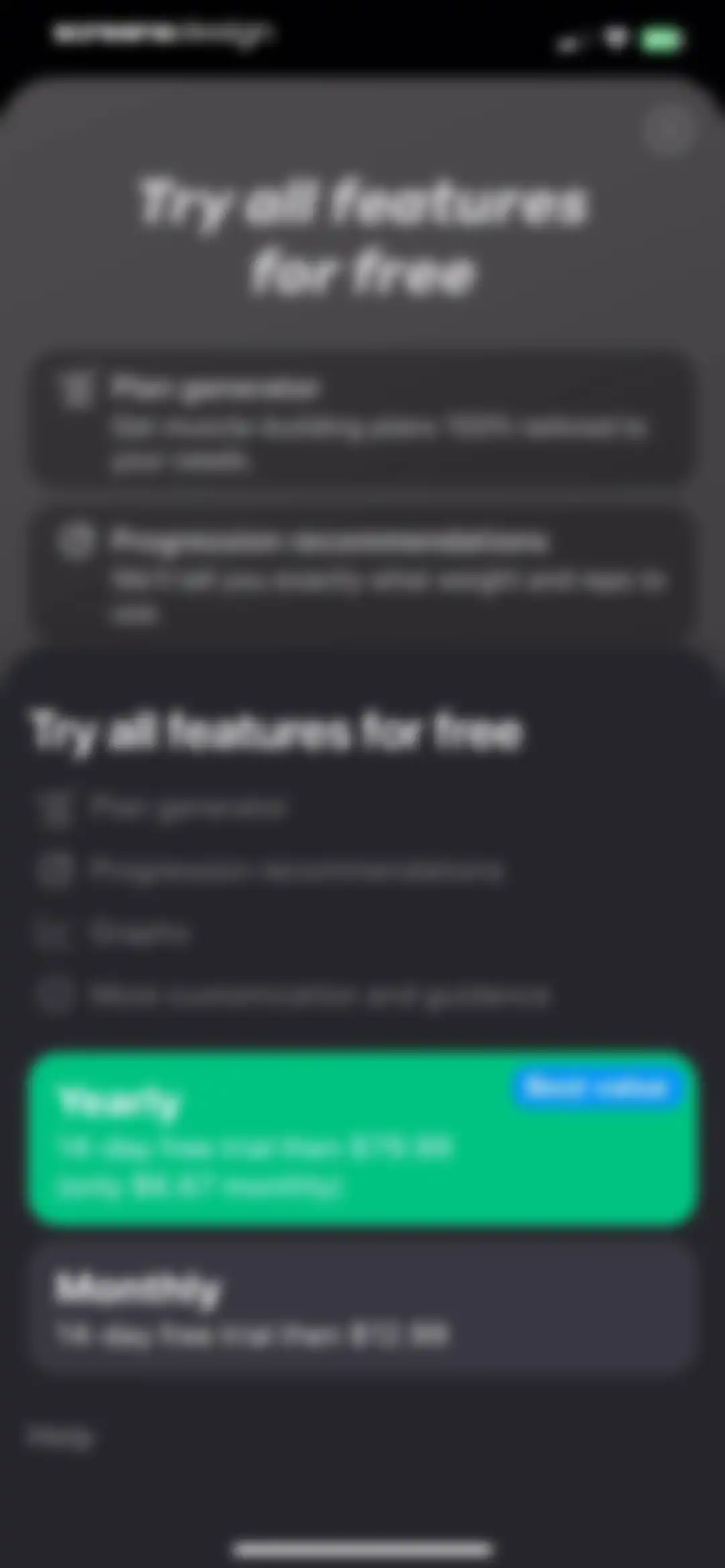 Gym Workout Alpha Progression screen 9