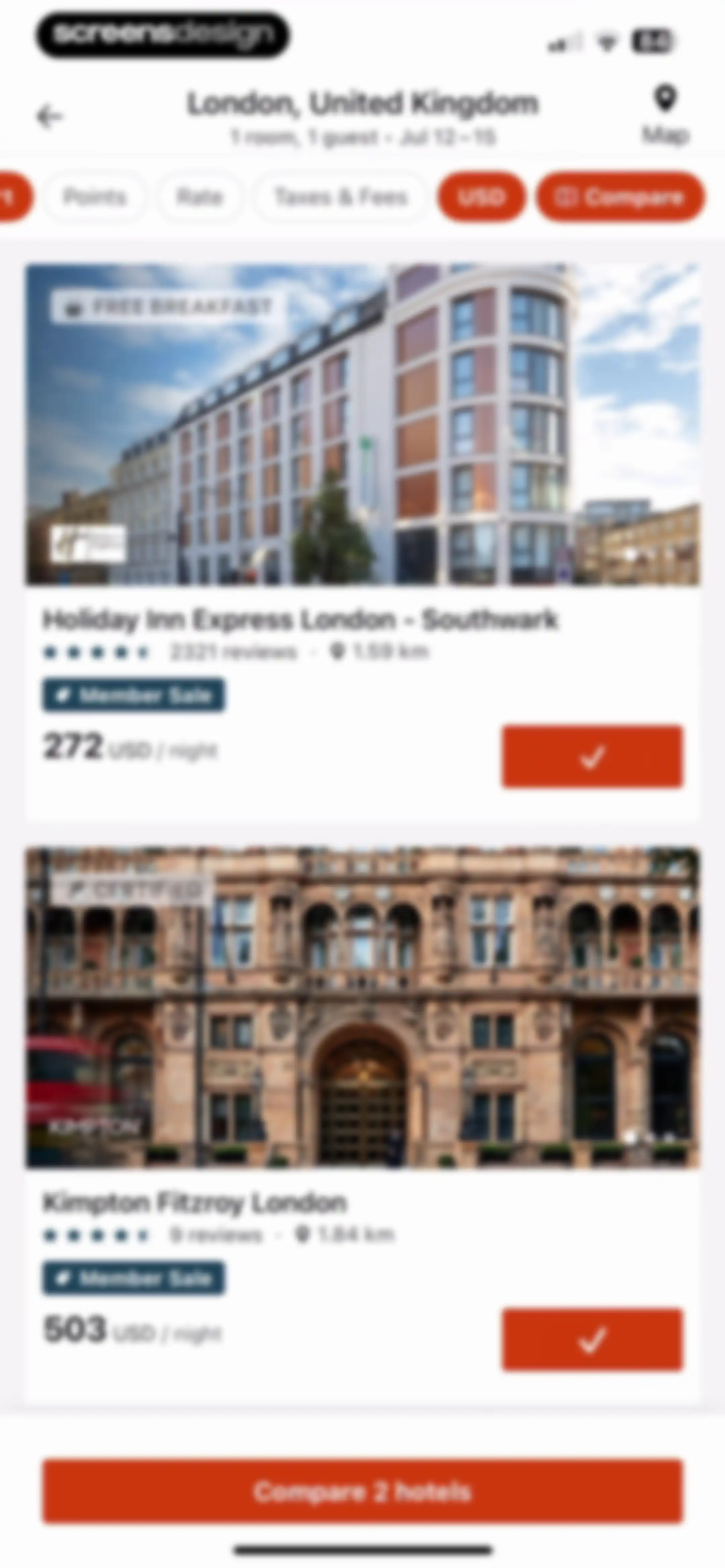 IHG One Rewards: Book Hotels screen 115