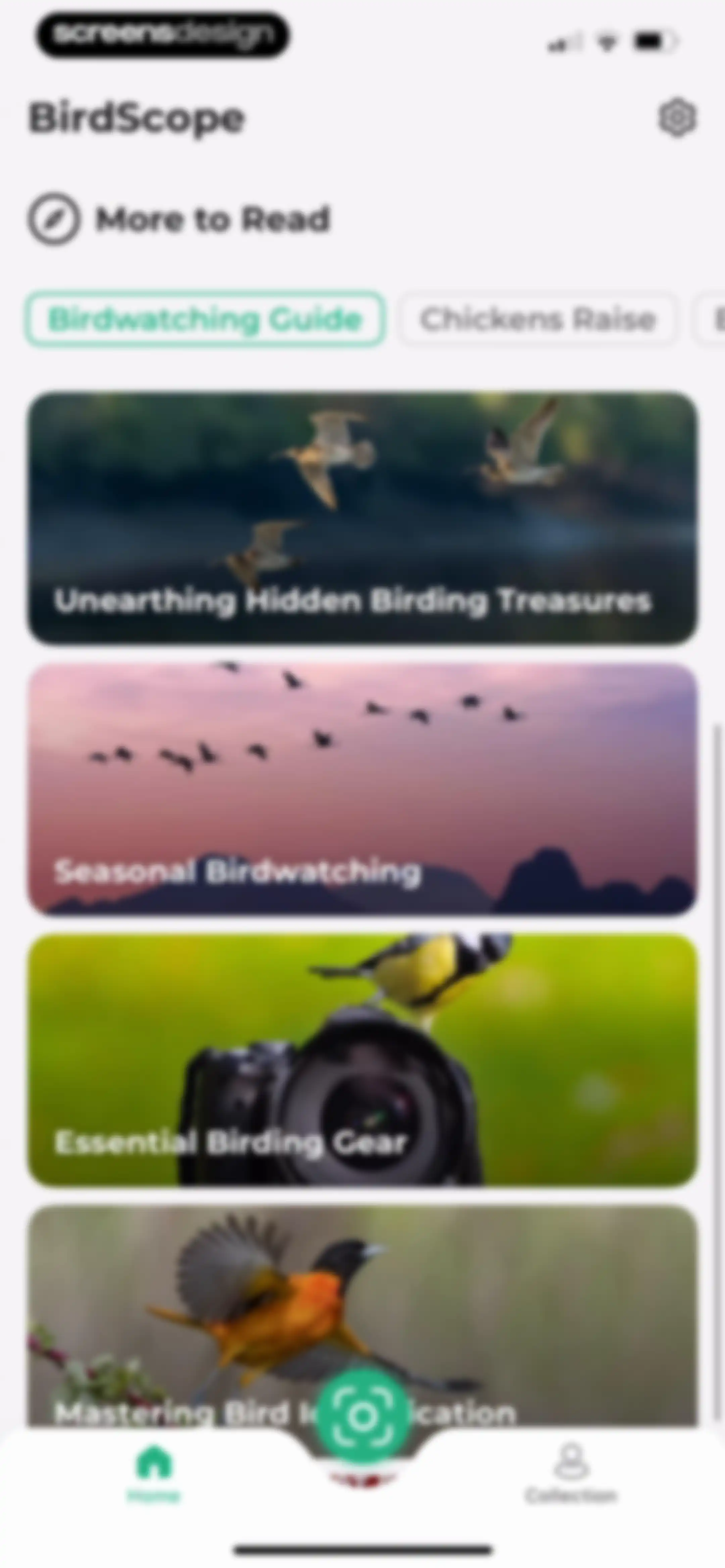 Bird Identifier: BirdScope screen 55