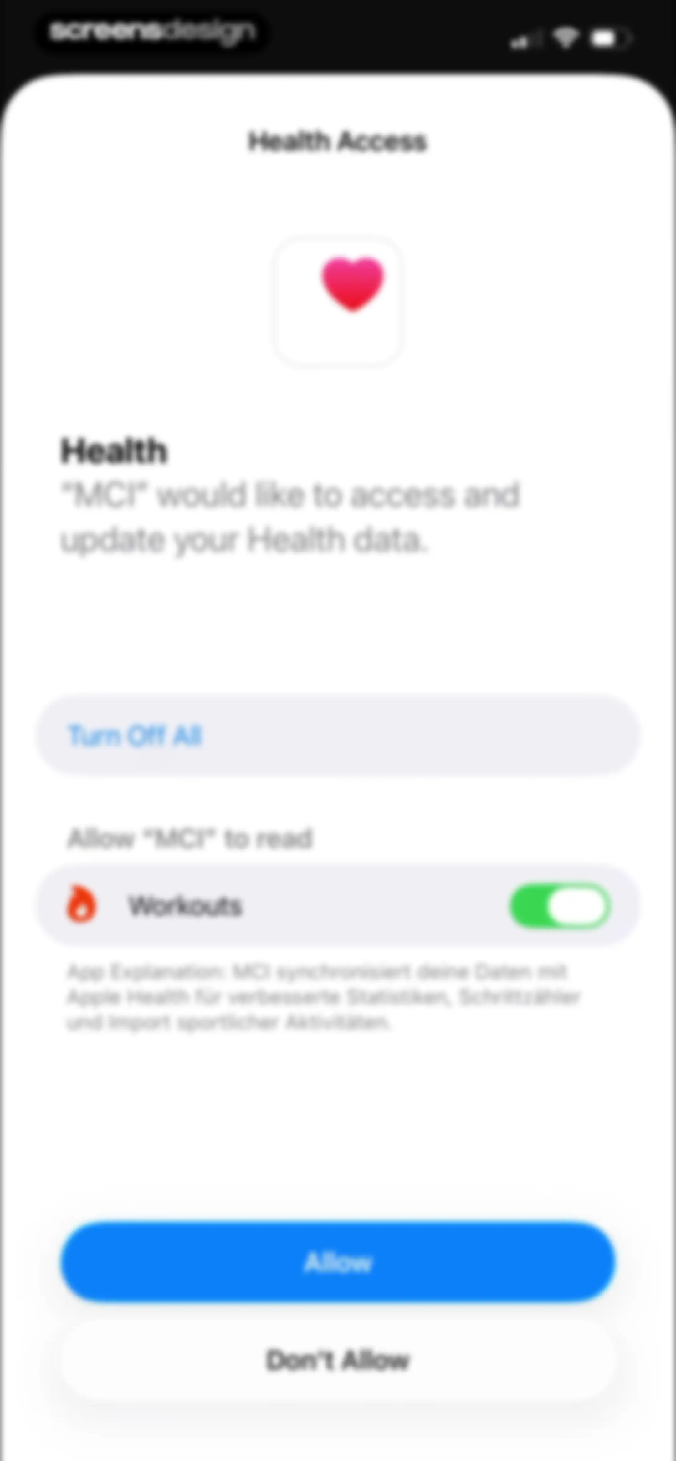 MCI - Personal Training AI screen 123
