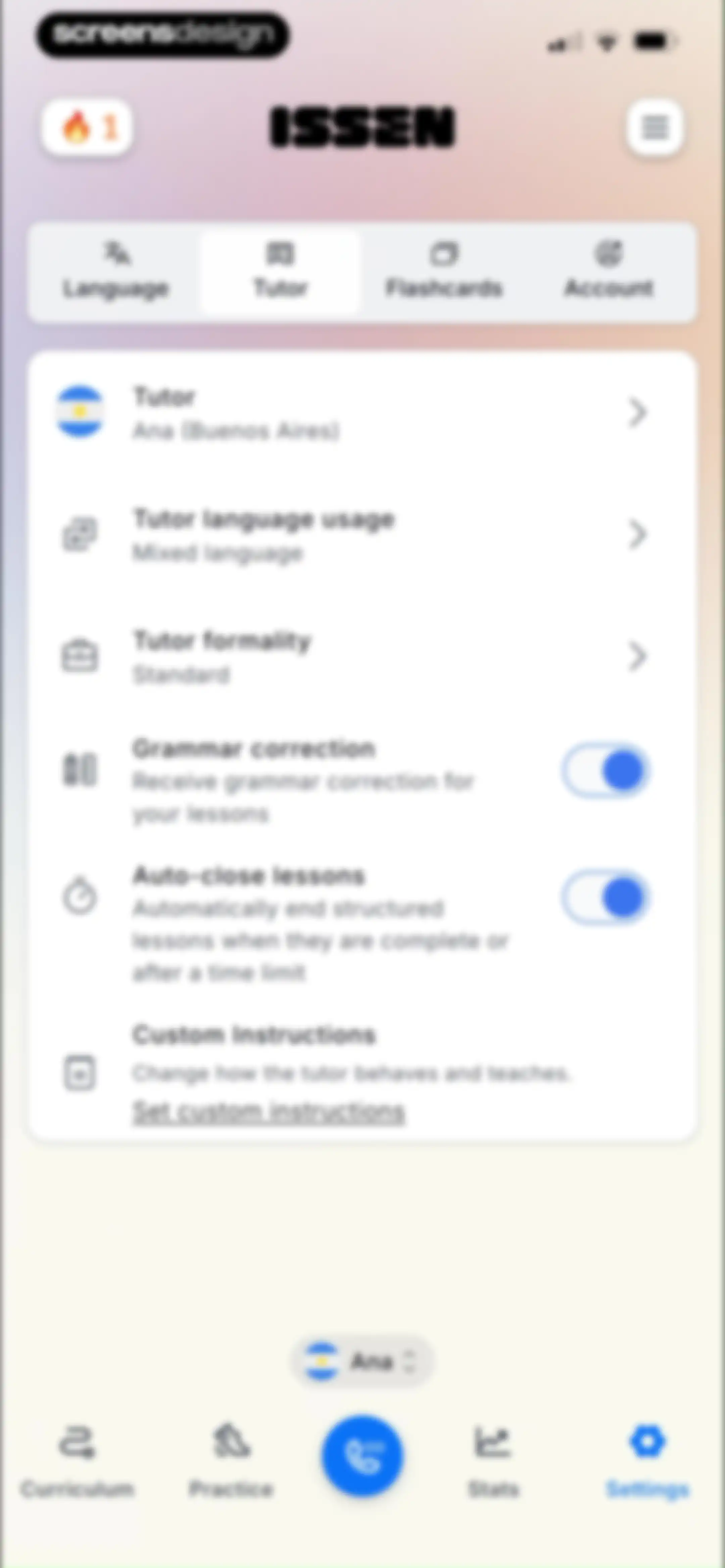 ISSEN - Voice Tutor screen 71